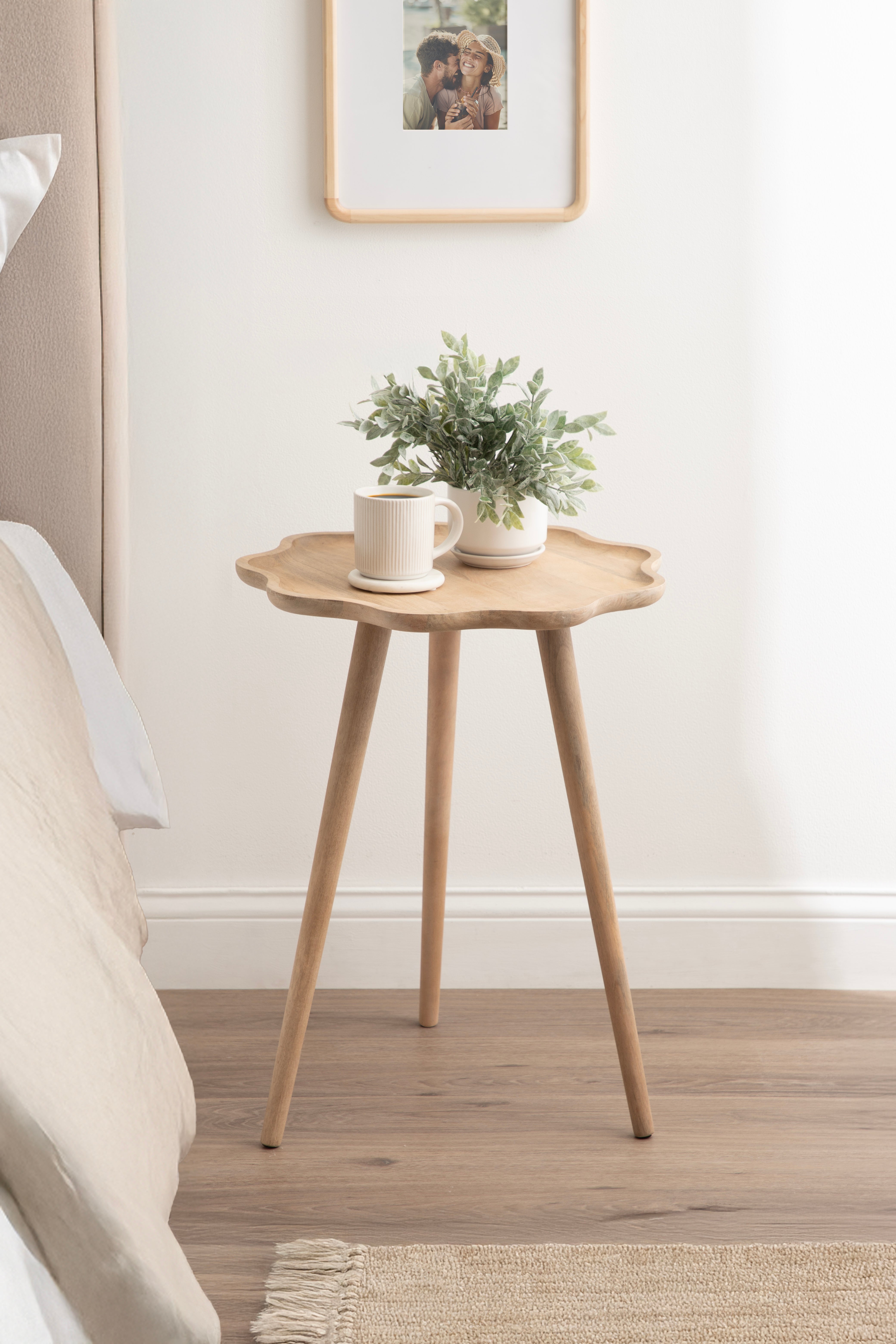 Side Table Natural Beige 19x19x24 6