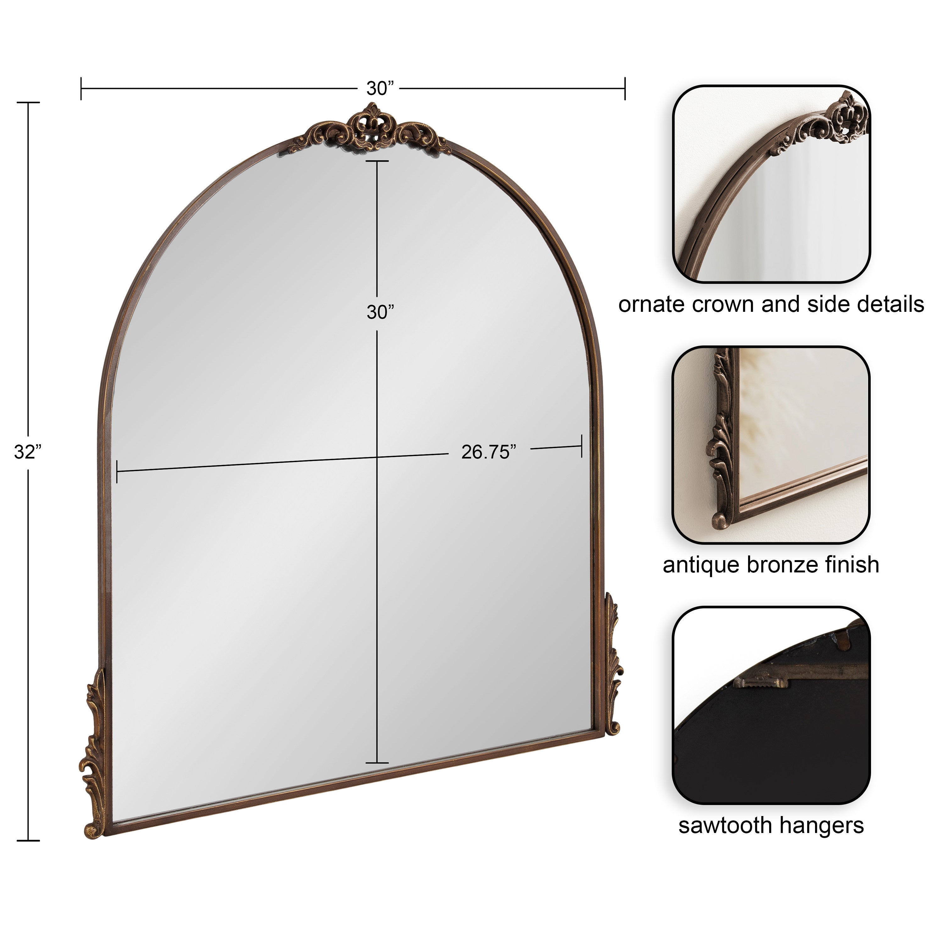 Arch Mirror Bronze 32x30 2