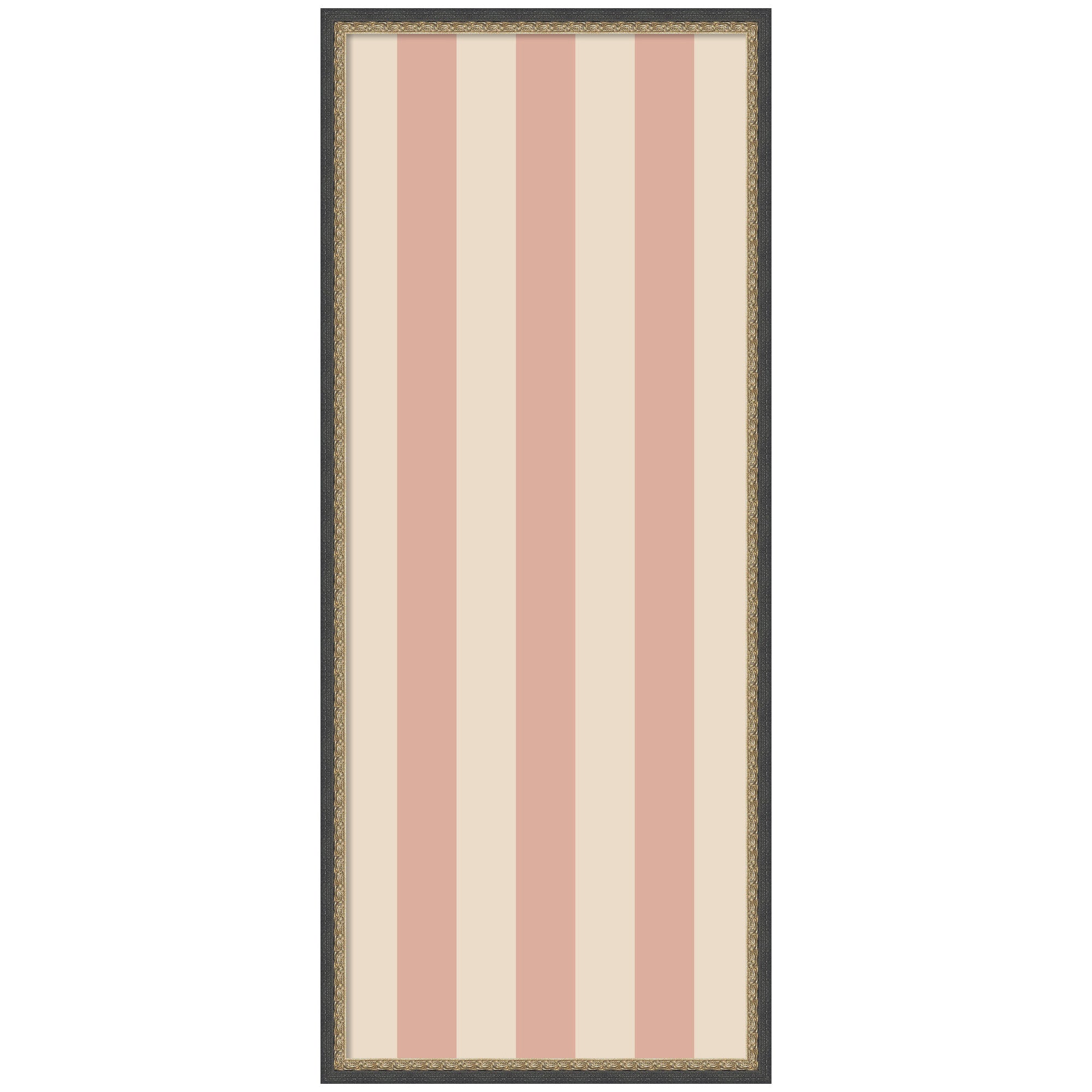 Framed Fabric Pinboard Wide Stripes Pink Wall Organization