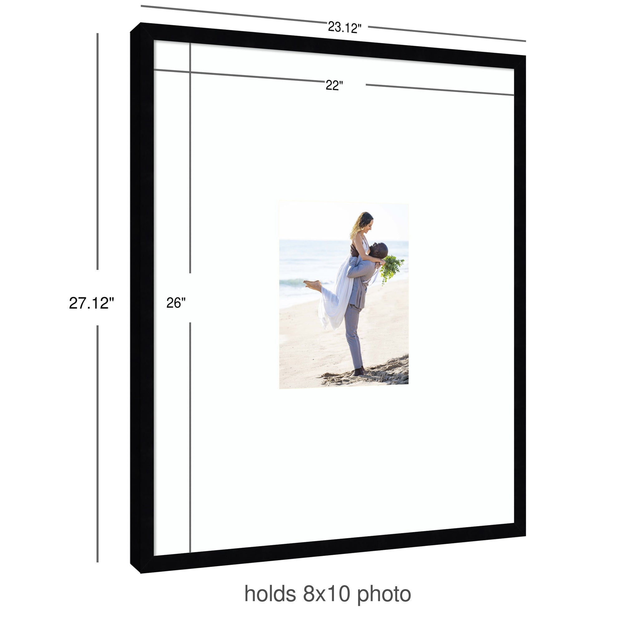 Wall Frame Svelte Noir Black 22x26 matted to 8x10 2
