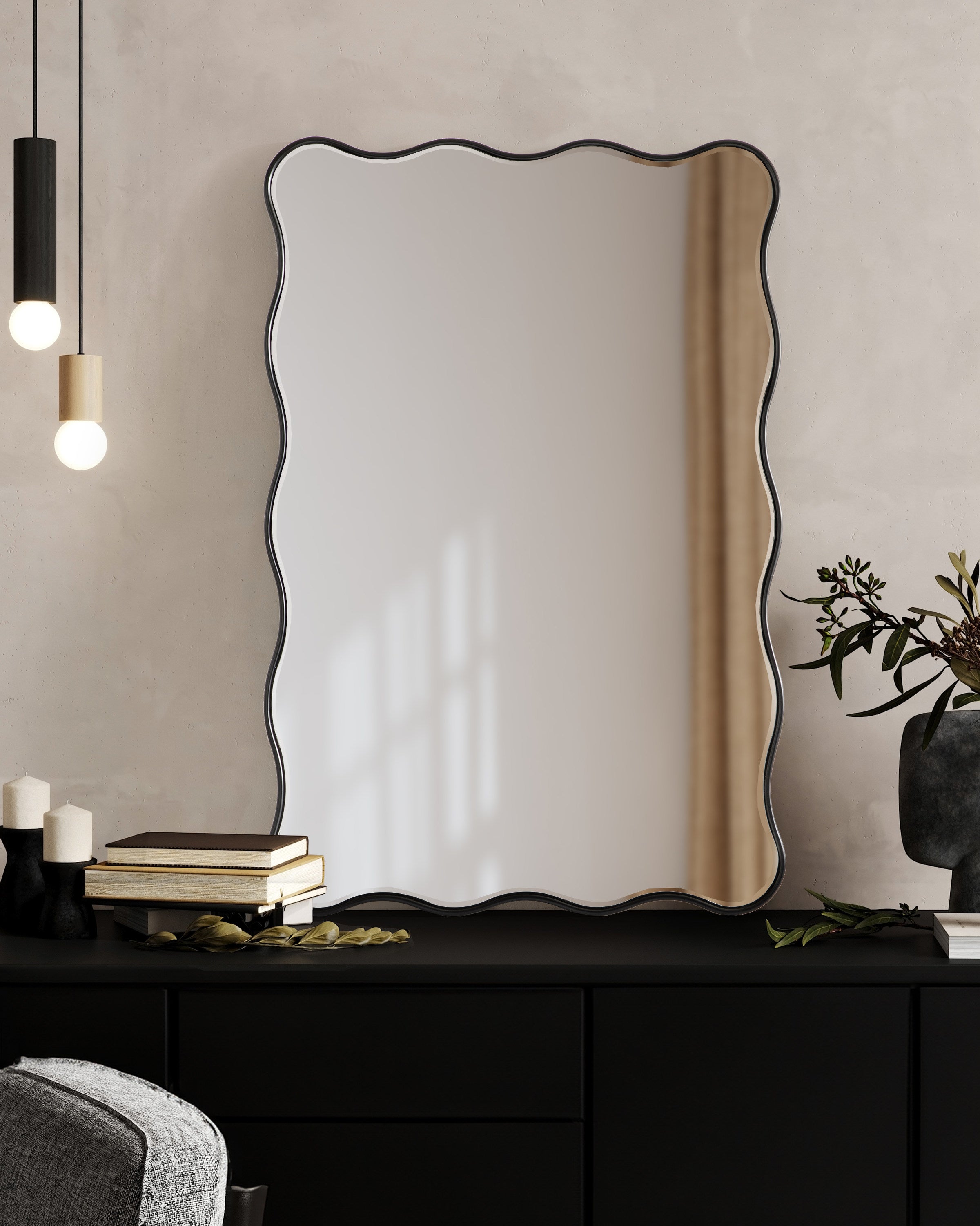Viona Rectangle Scalloped Mirror