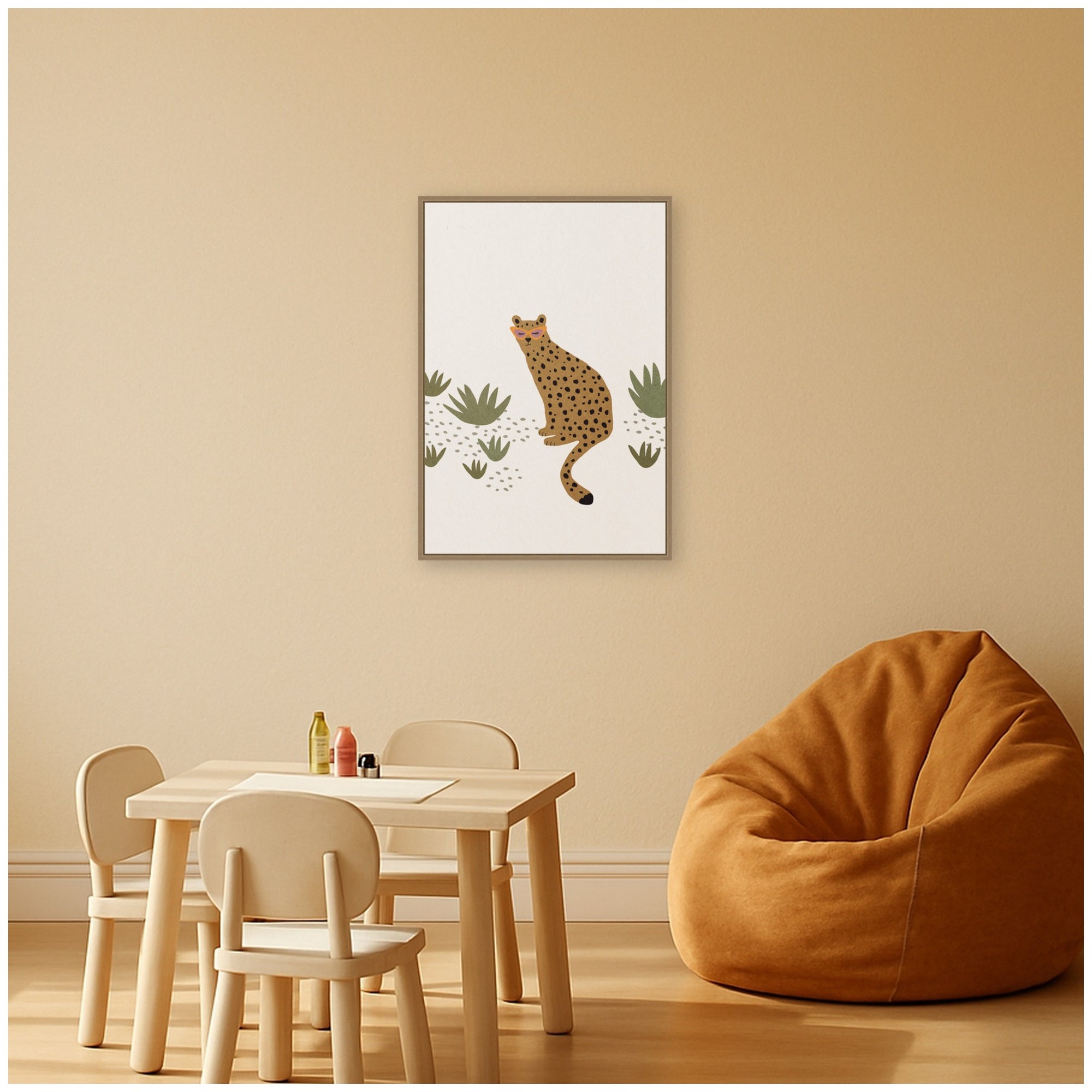 Leopard II by July Art Prints Framed Canvas Wall Art Print