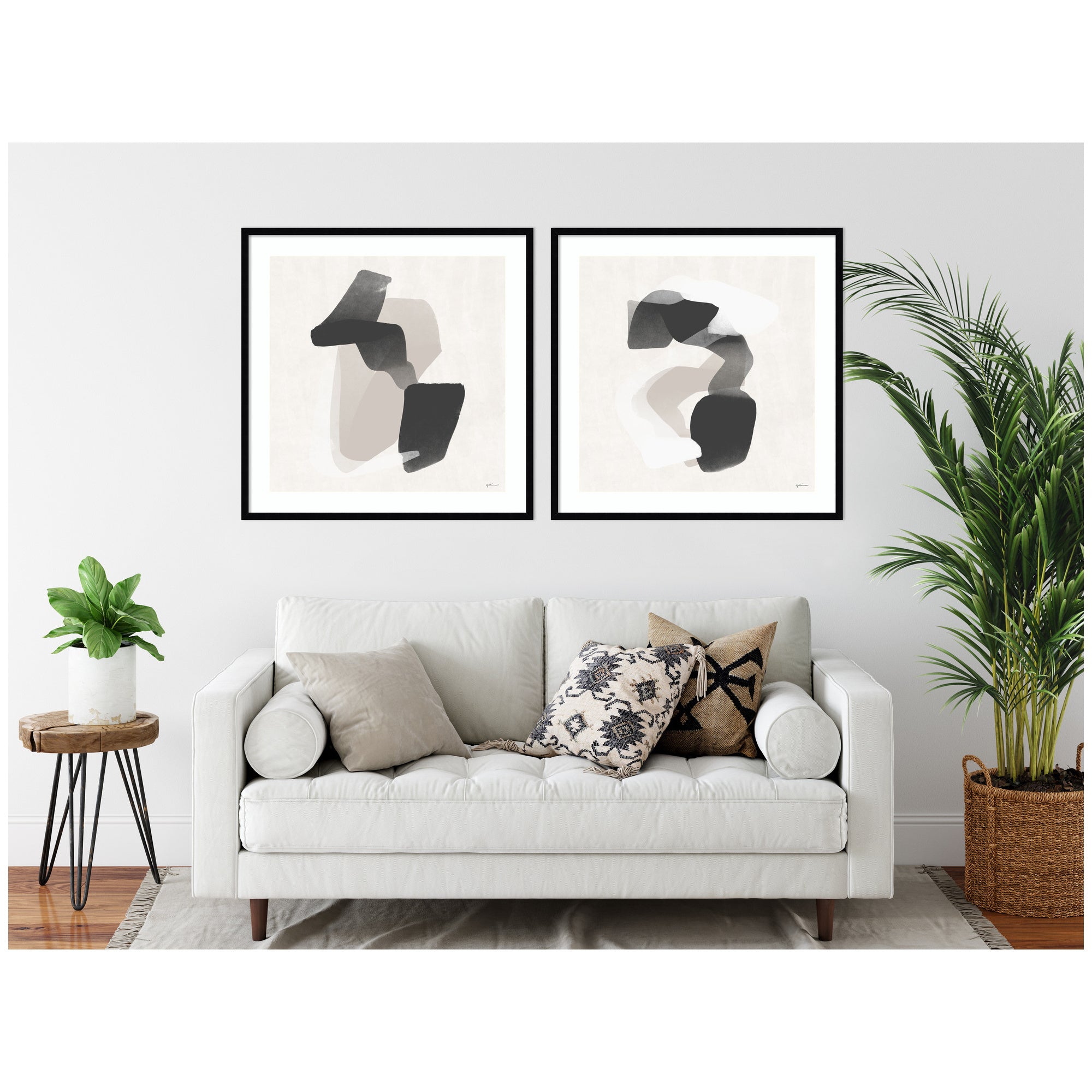Framed Art Svelte Noir Black 2 Piece Set 33x33 7