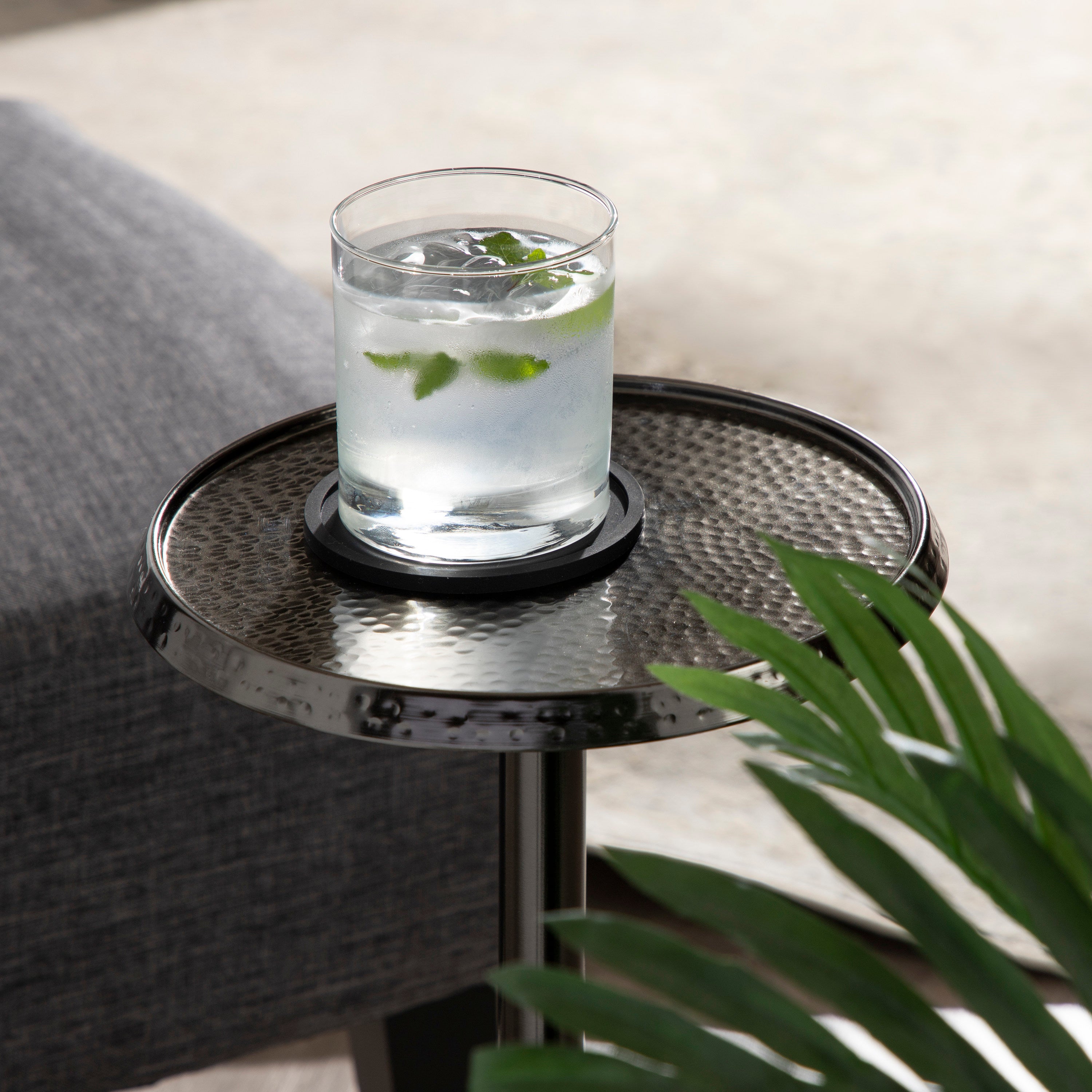 Drink Table Pewter 9x9x23 7