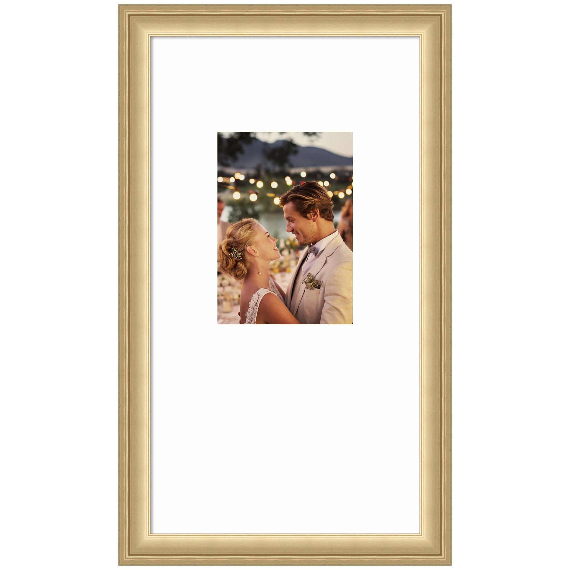 Wall Frame Florence Gold 10x18 matted to 5x7 1