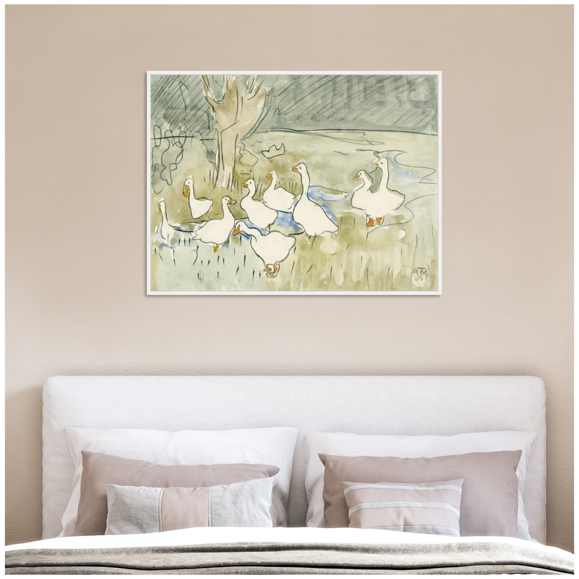 Ducks 1917 Theo van Hoytema by Nostalgia Prints Framed Canvas Wall Art Print