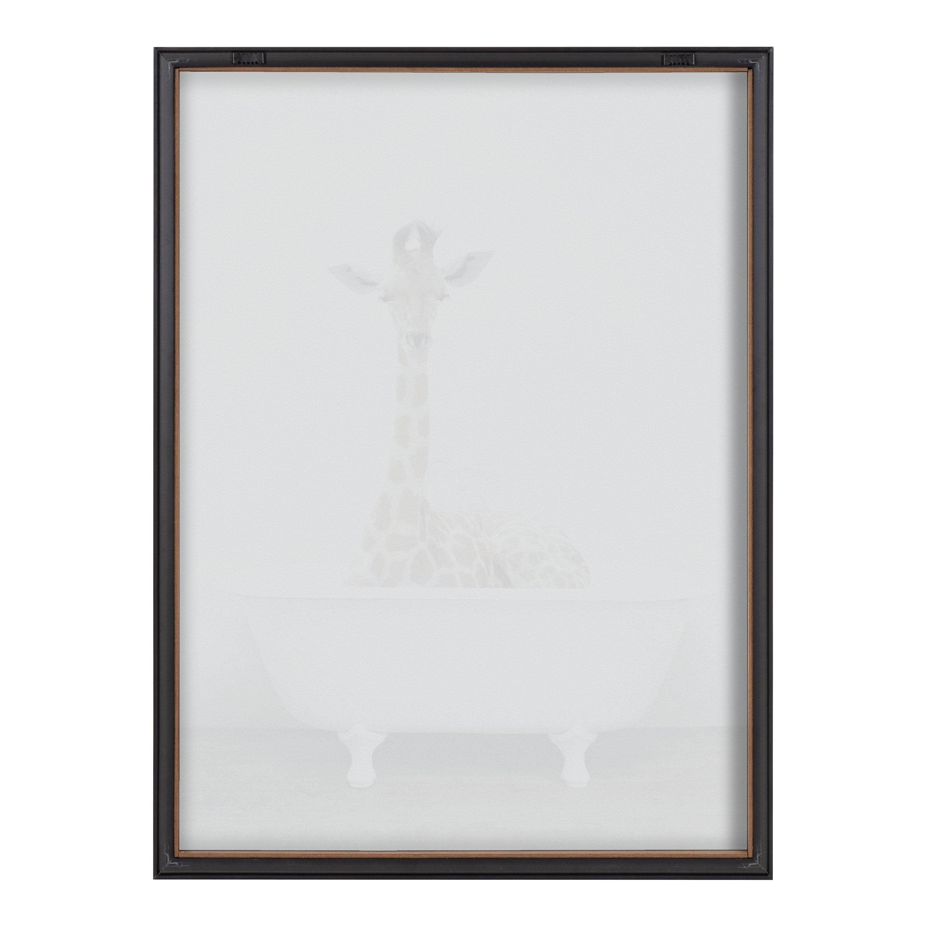 Blake Giraffe 2 in Tub Color Framed Printed Glass by Amy Peterson Art Studio
