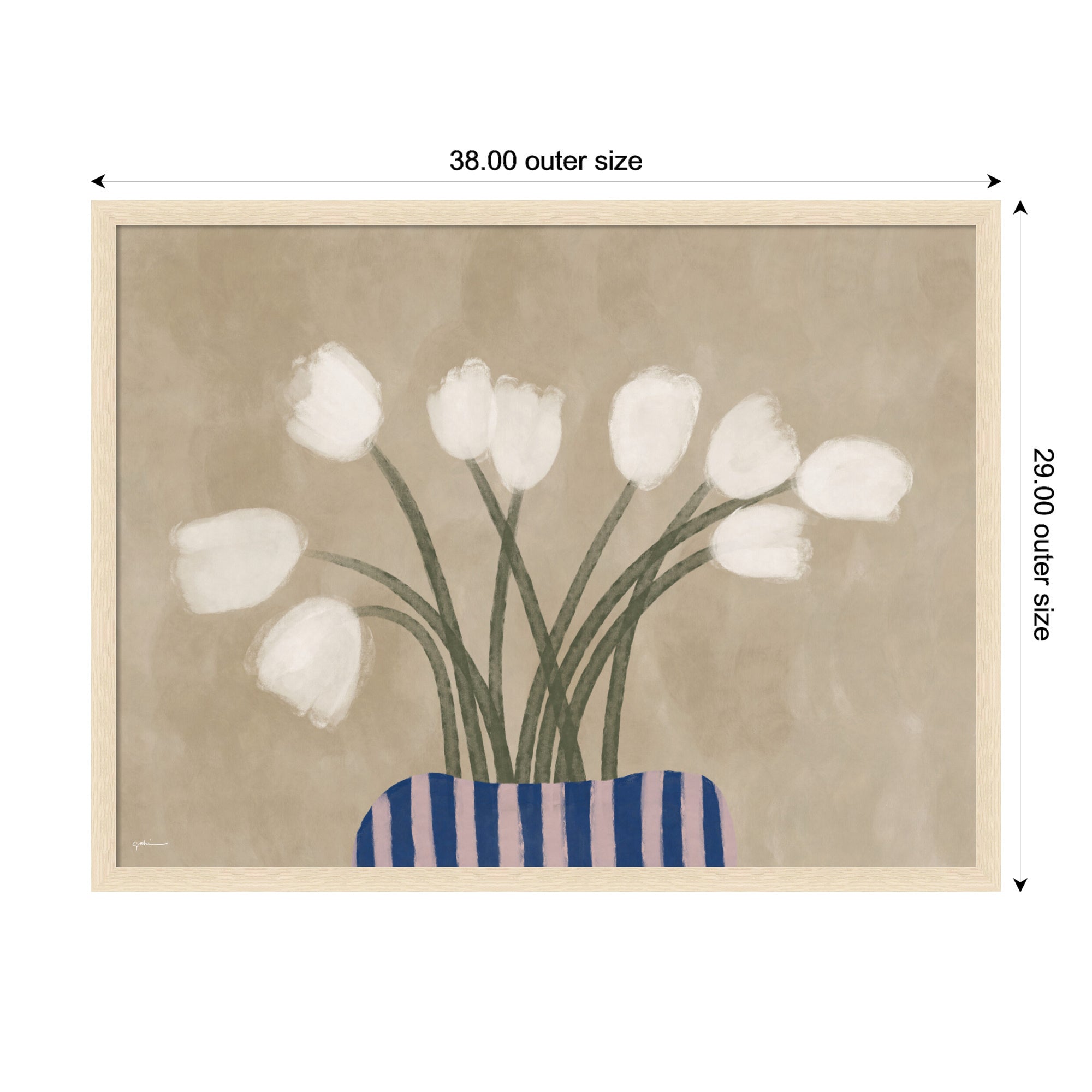 Mounted Canvas 38x29 Woodgrain Stripe Blonde 2