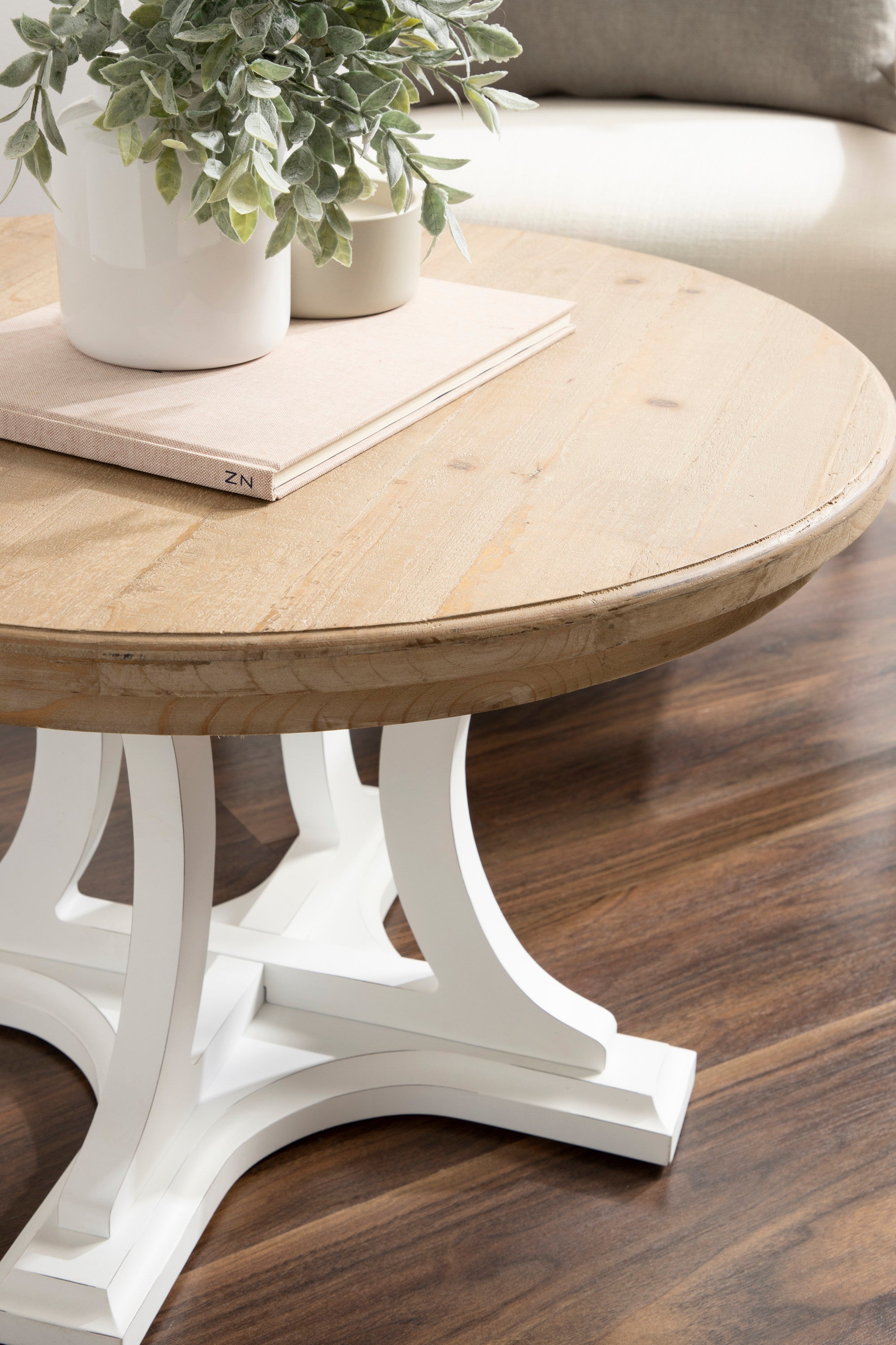 Coffee Table Rustic Brown White 28x28x18 8