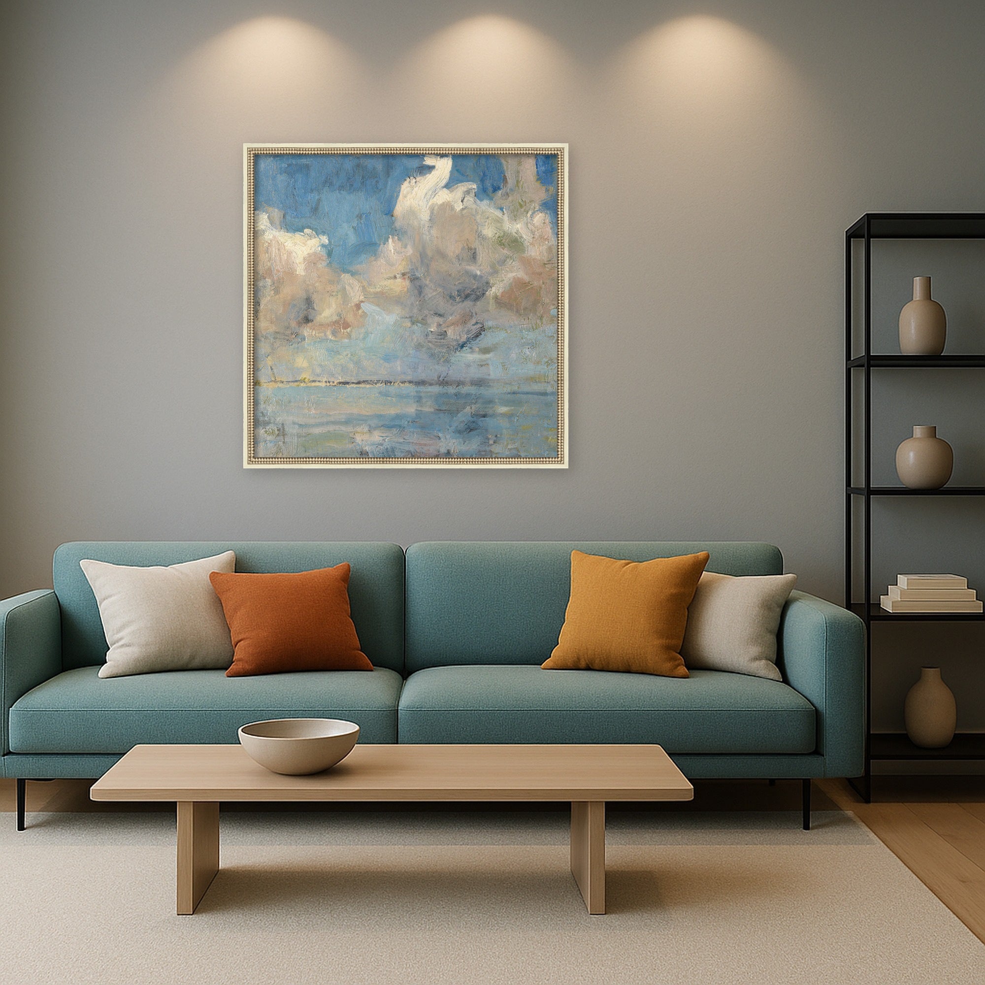 Mounted Canvas 34x34 Castellan Distressed White 6
