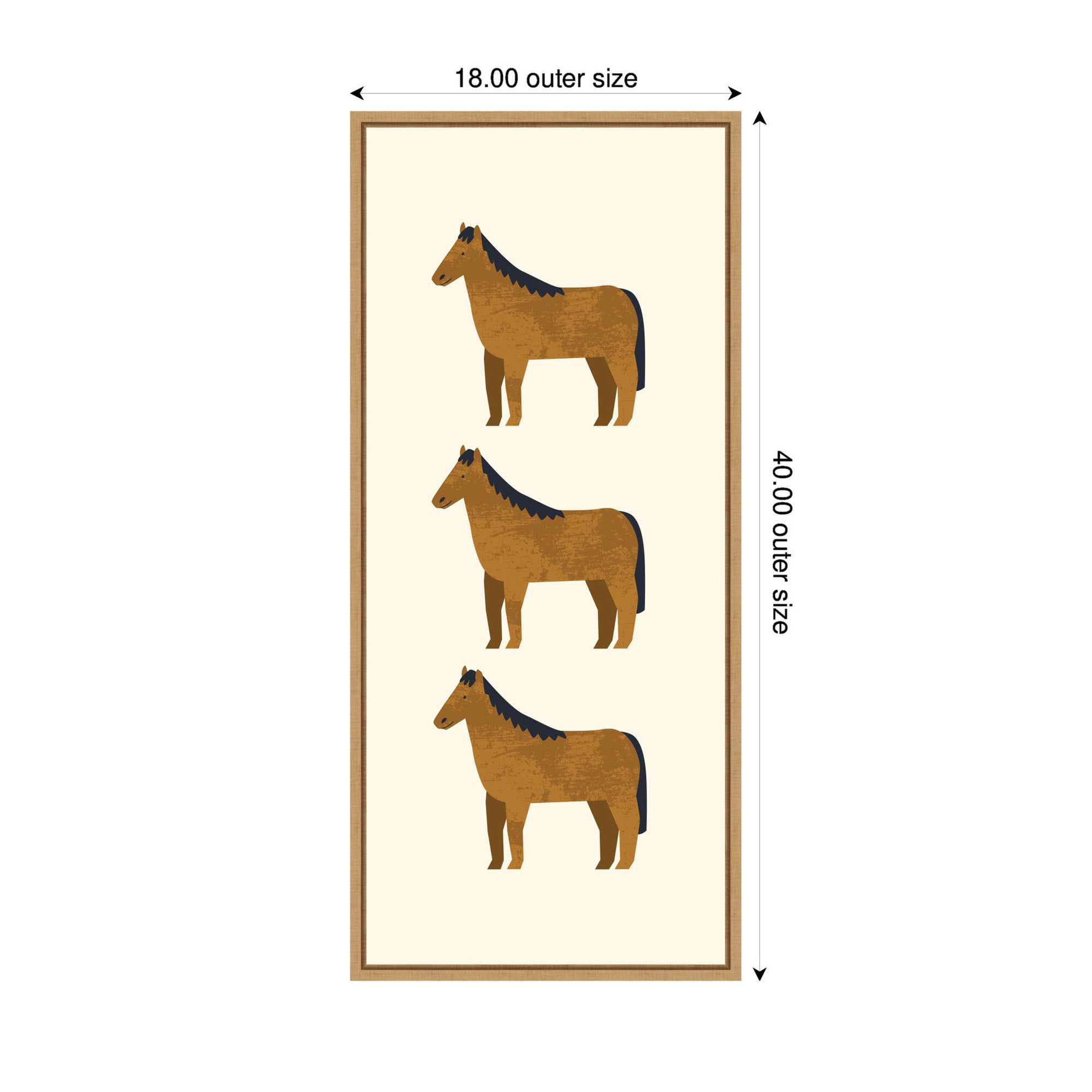 Horses Panel by Laura Moss Framed Canvas Wall Art Print