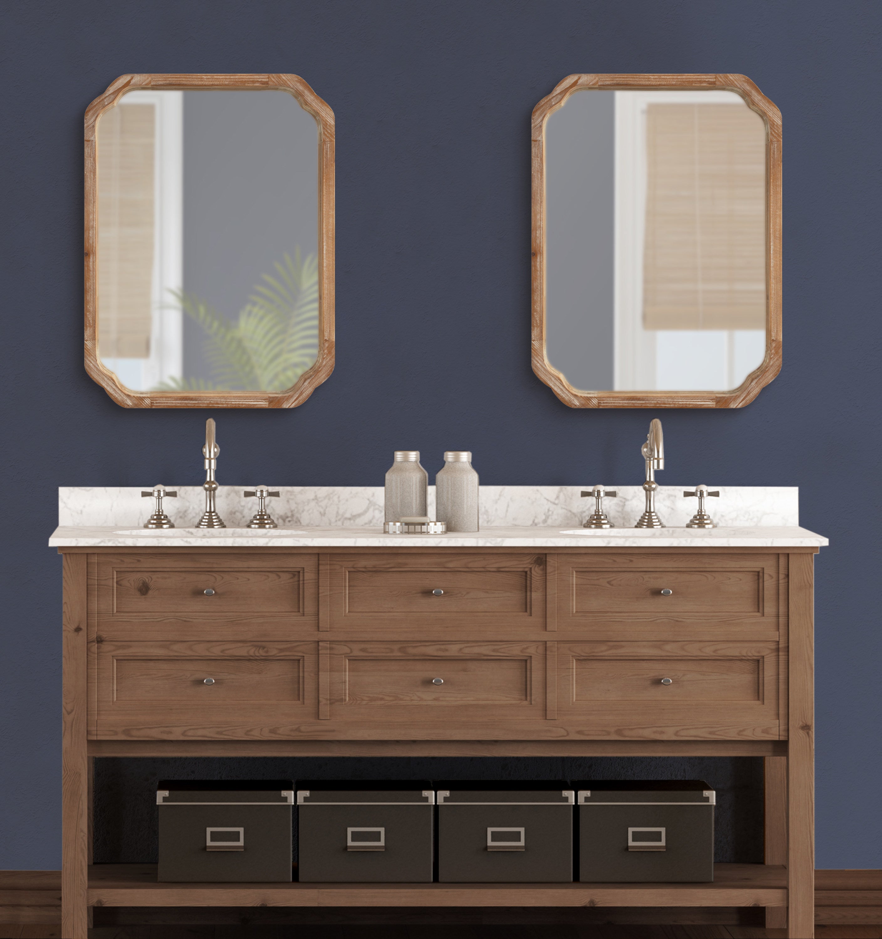 Scallop Mirror Rustic Brown 18x24 7