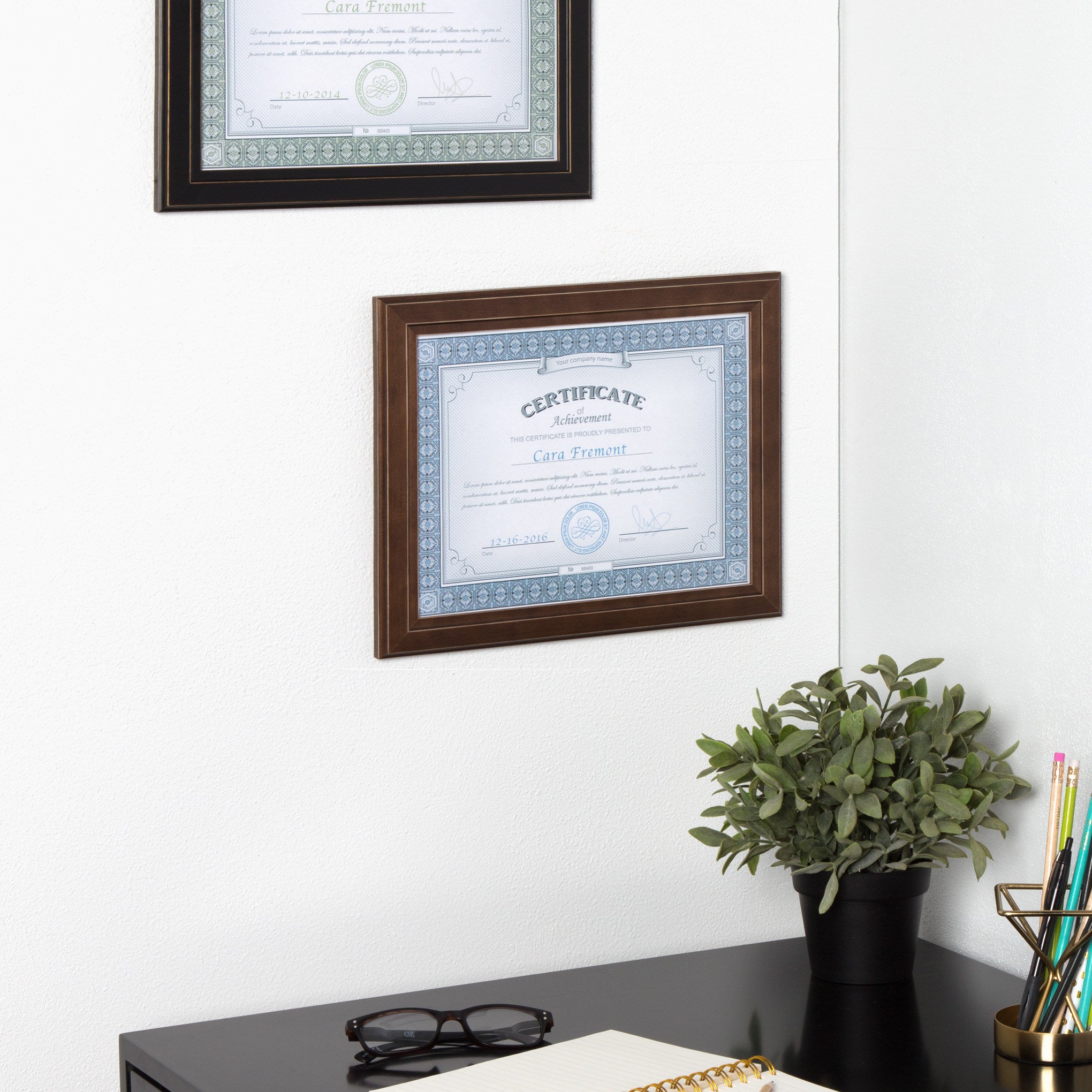 Document Frame Distressed Black 8.5x11 7