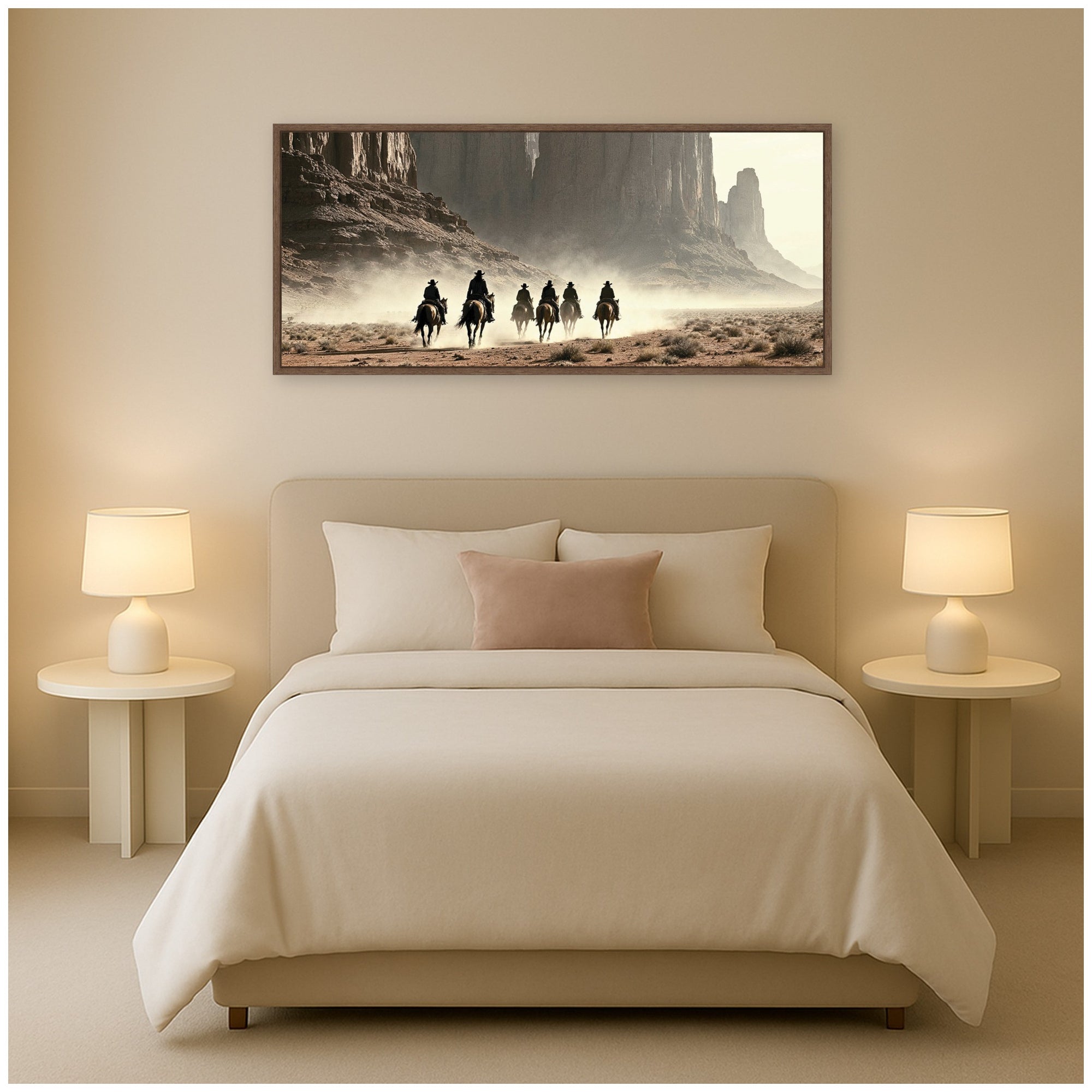 Framed Canvas Sylvie Walnut 40x18 5