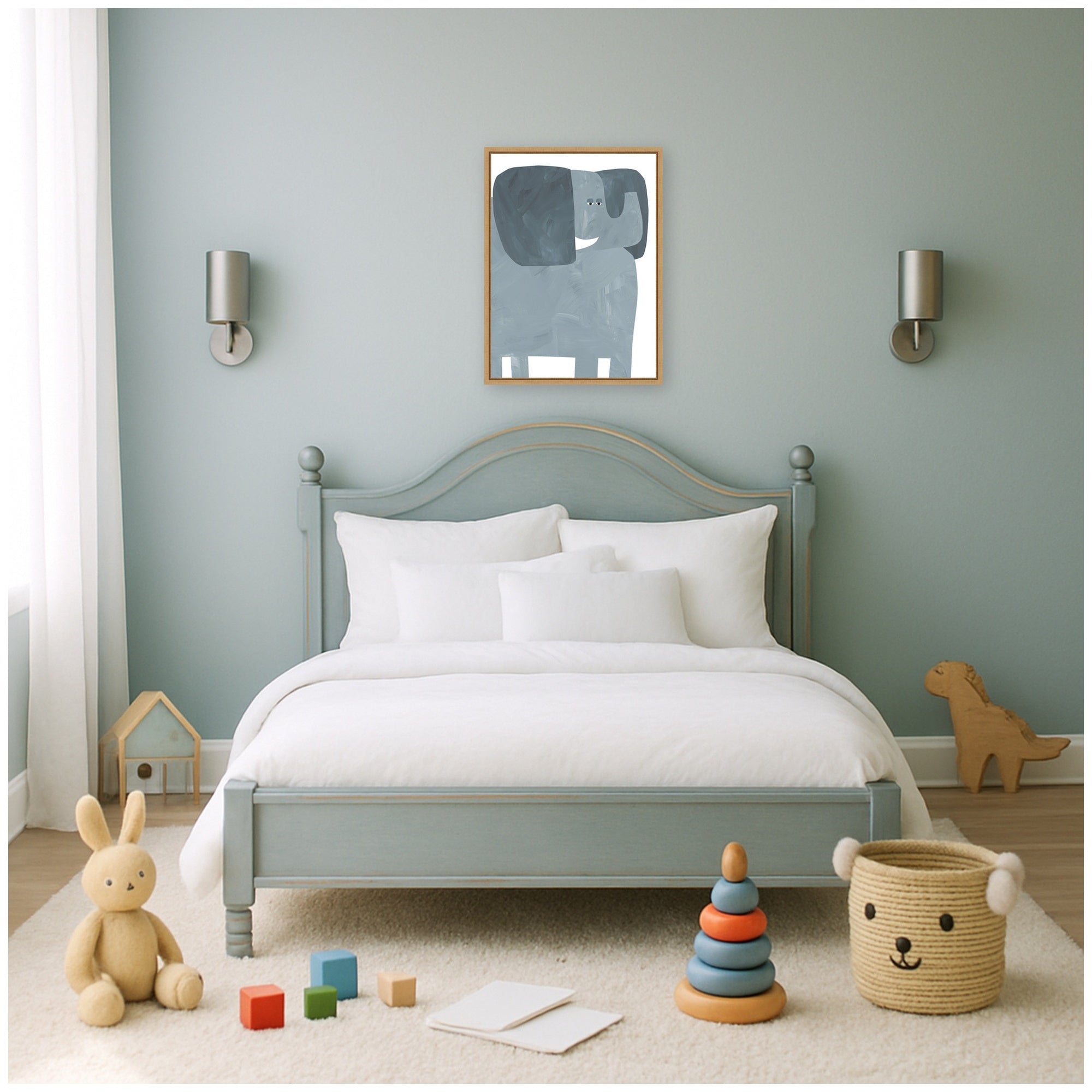 Mr Elephant by Alicia Abla Framed Canvas Wall Art Print