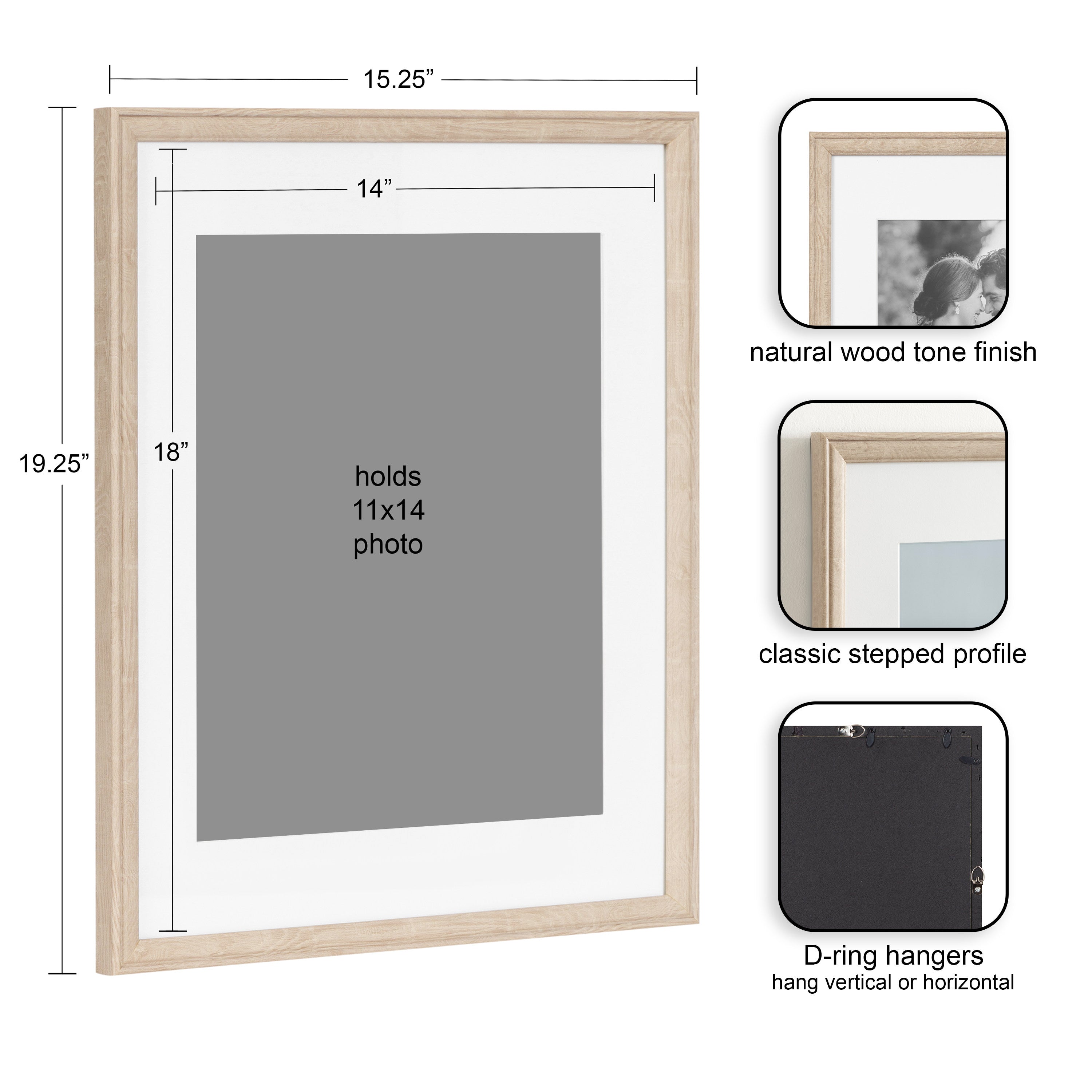 Wall Frame Natural 14x18 matted to 11x14 2