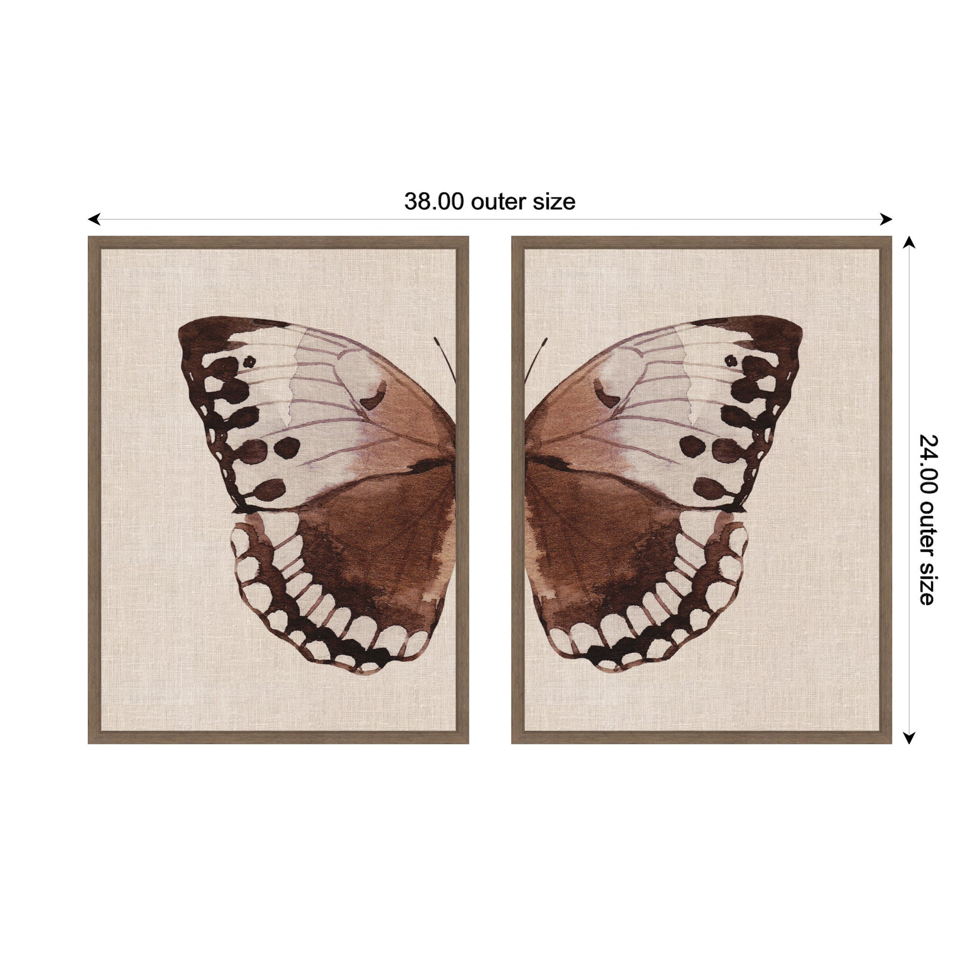 Art Set Sylvie Walnut 2 Piece Set 18x24 2