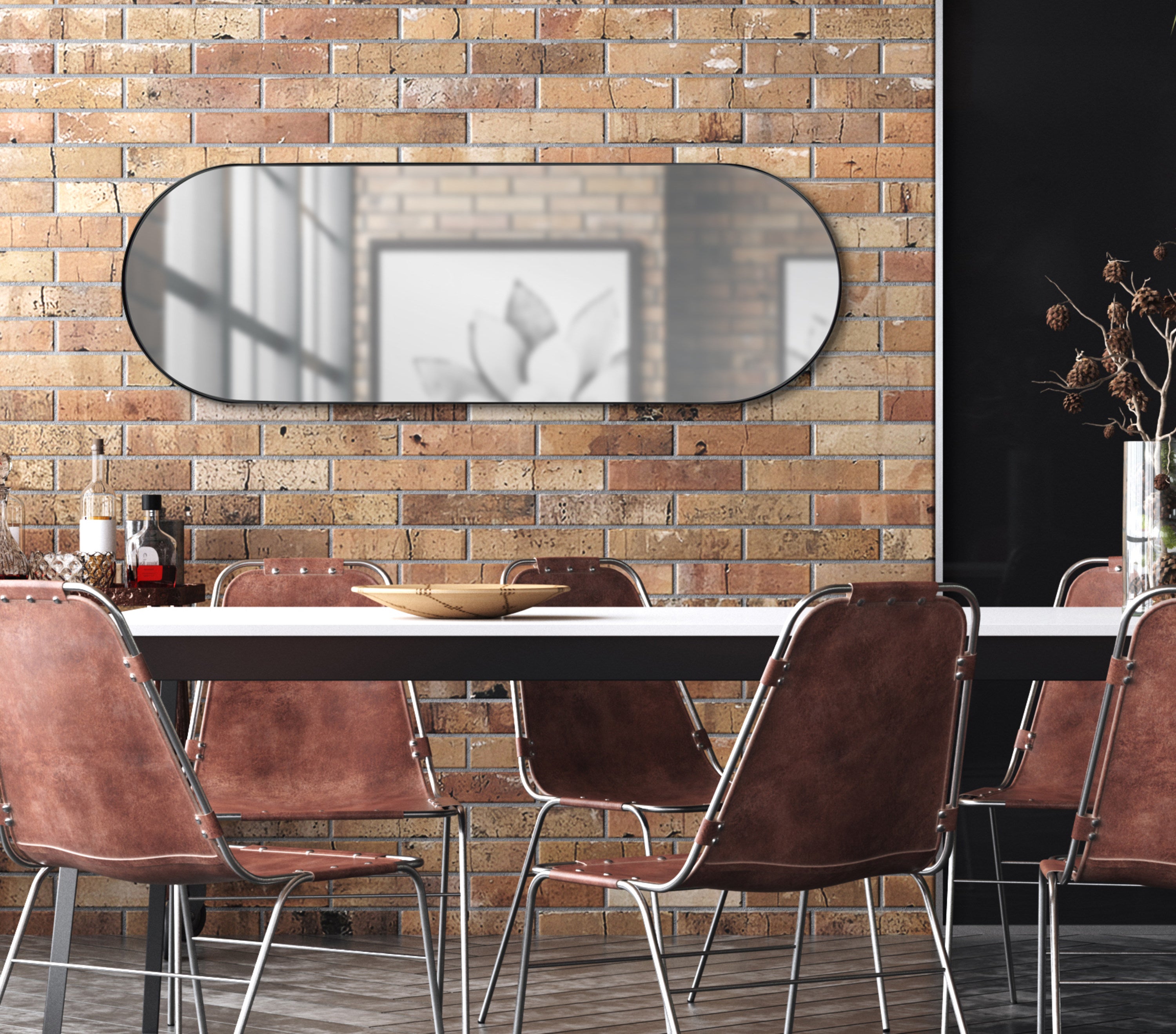 Rollo Capsule Framed Wall Mirror