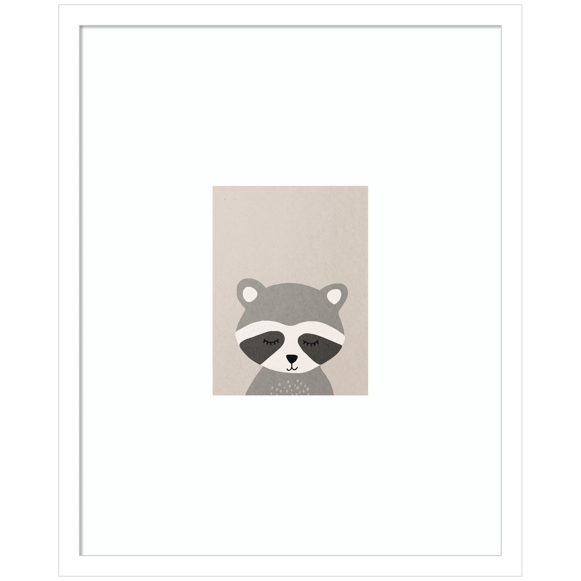Raccoon by July Art Prints Framed Wall Art Print