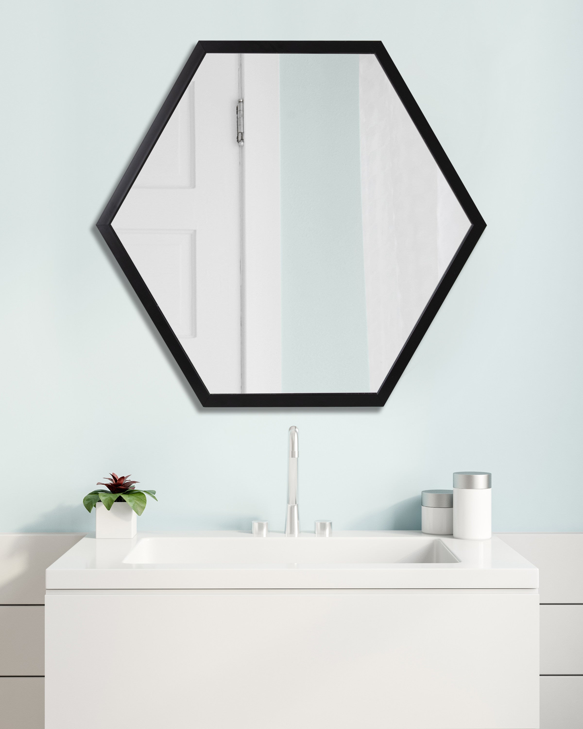 Laverty Framed Hexagon Wall Mirror