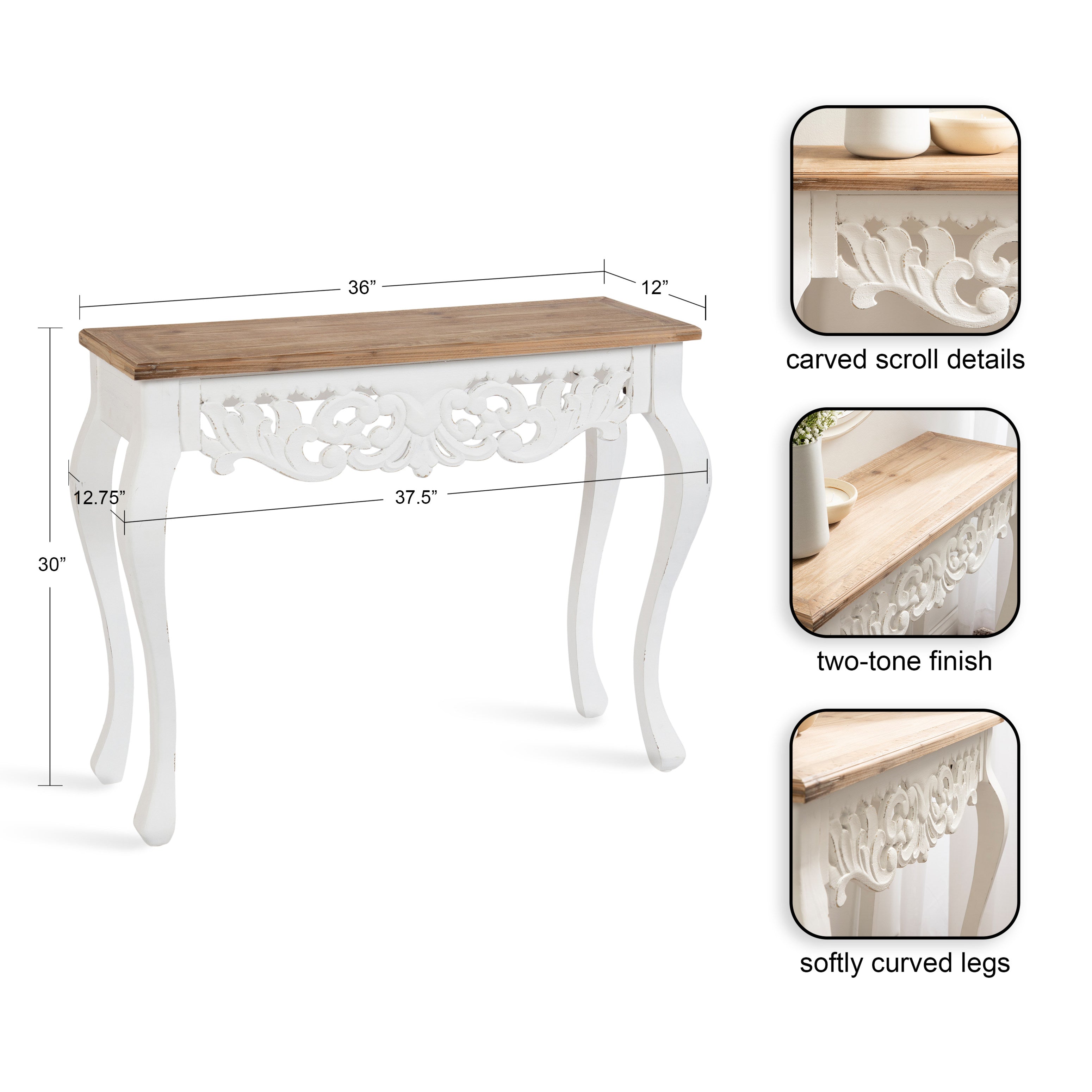 Antonella Wood Console Table