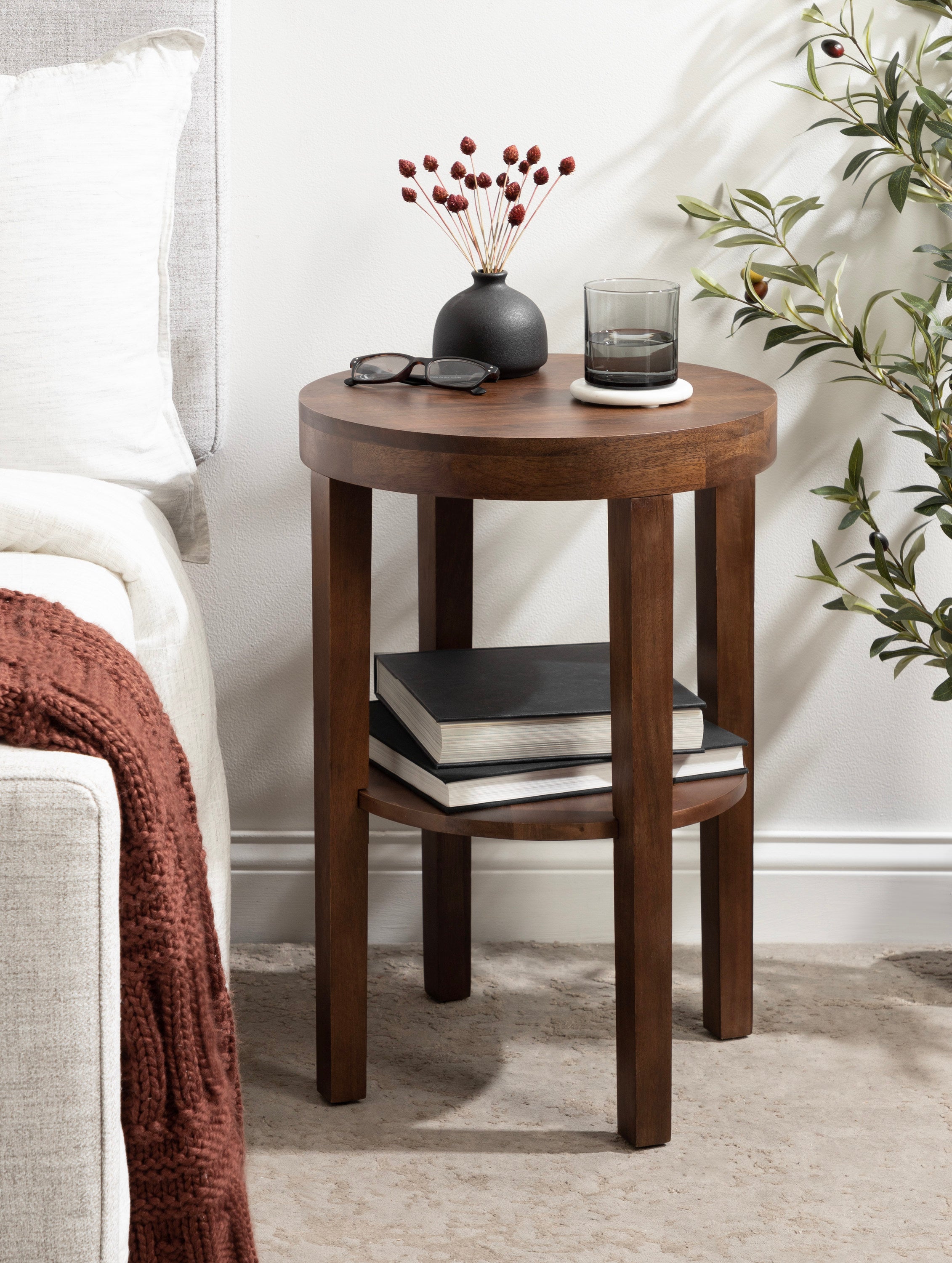 Side Table Walnut Brown 16x16x24 7