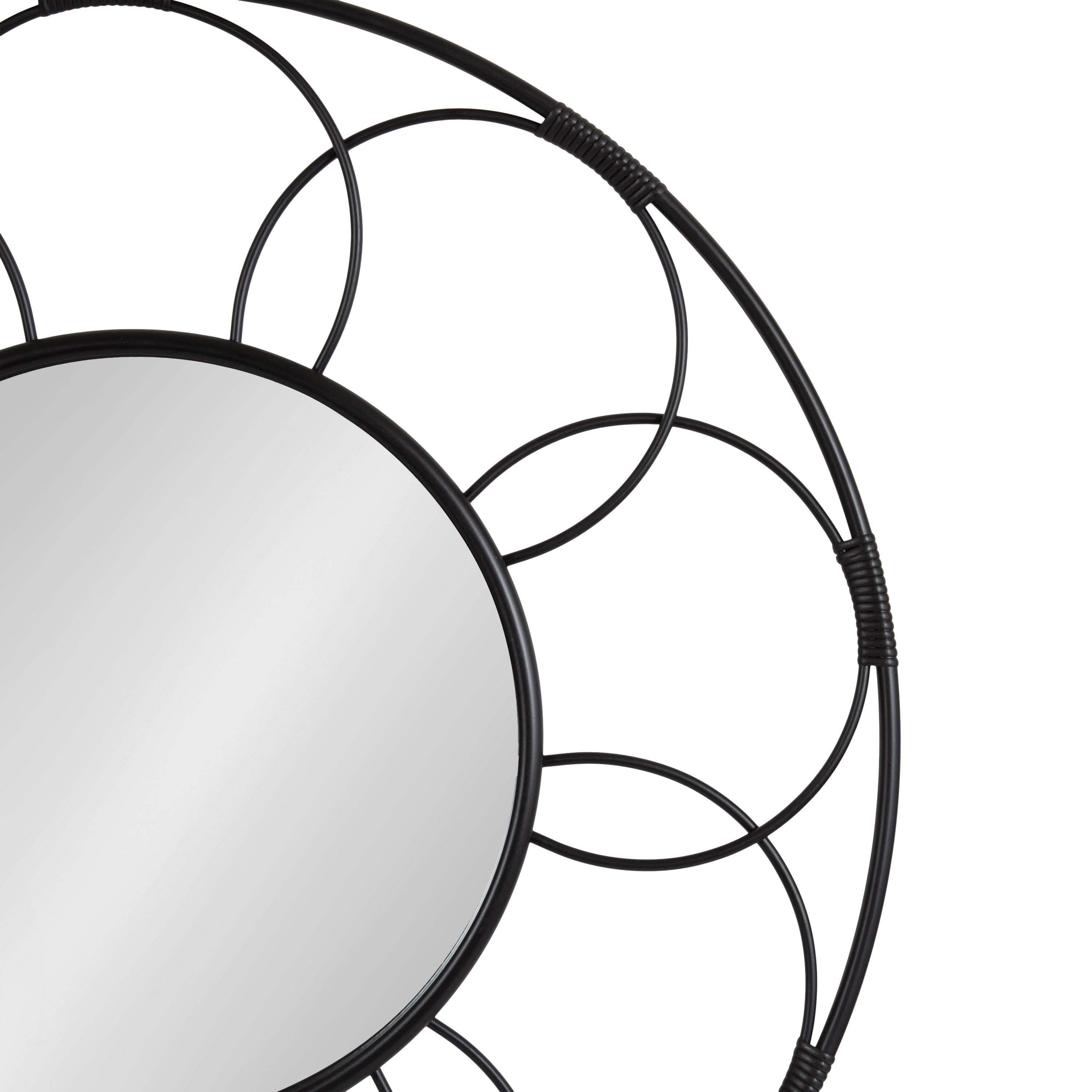 Round Mirror Black 34x34 3