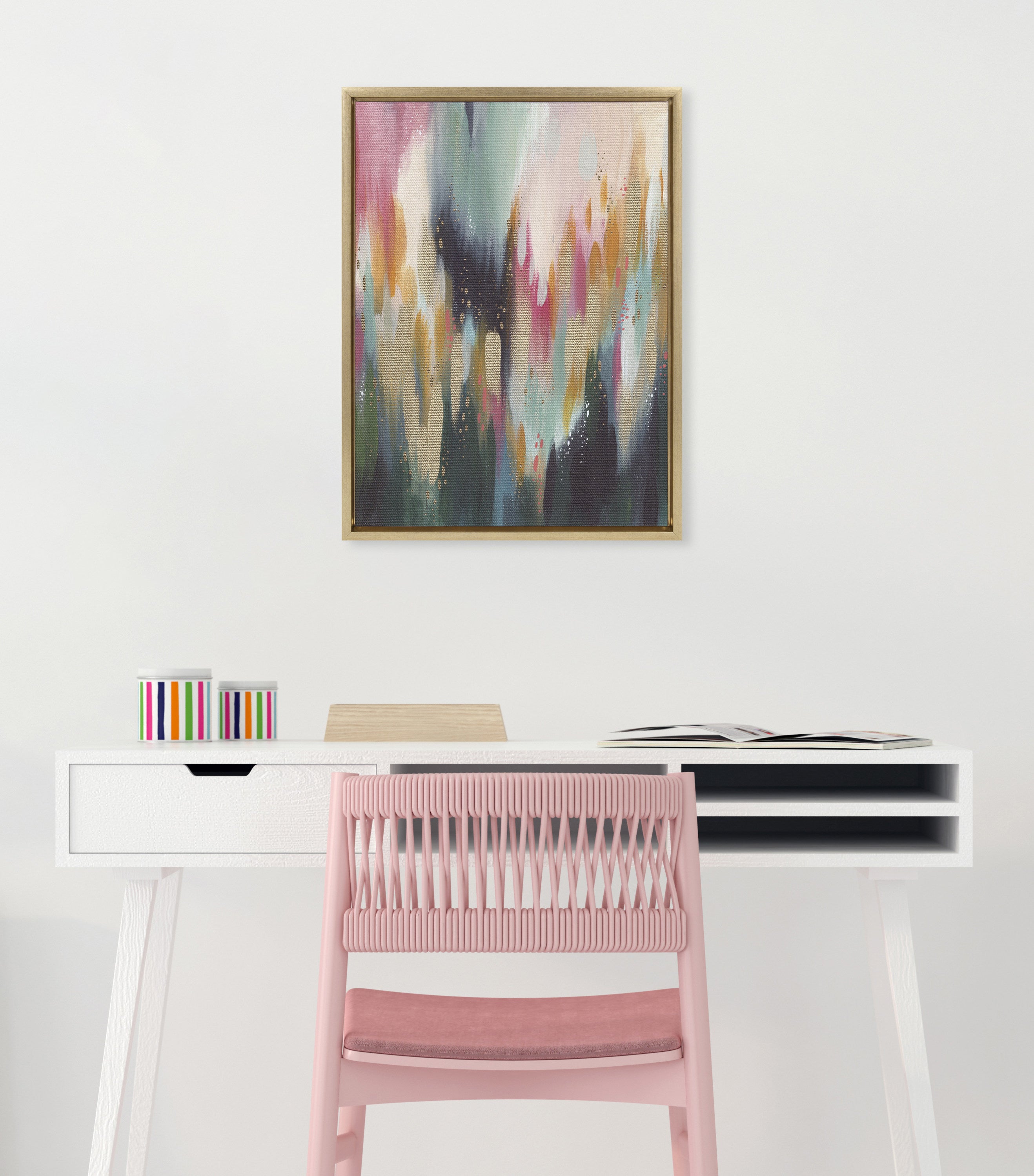 Sylvie Brushstroke 135 Framed Canvas by Jessi Raulet of Ettavee