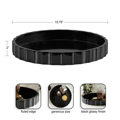 Serving Tray Black 16x16 2