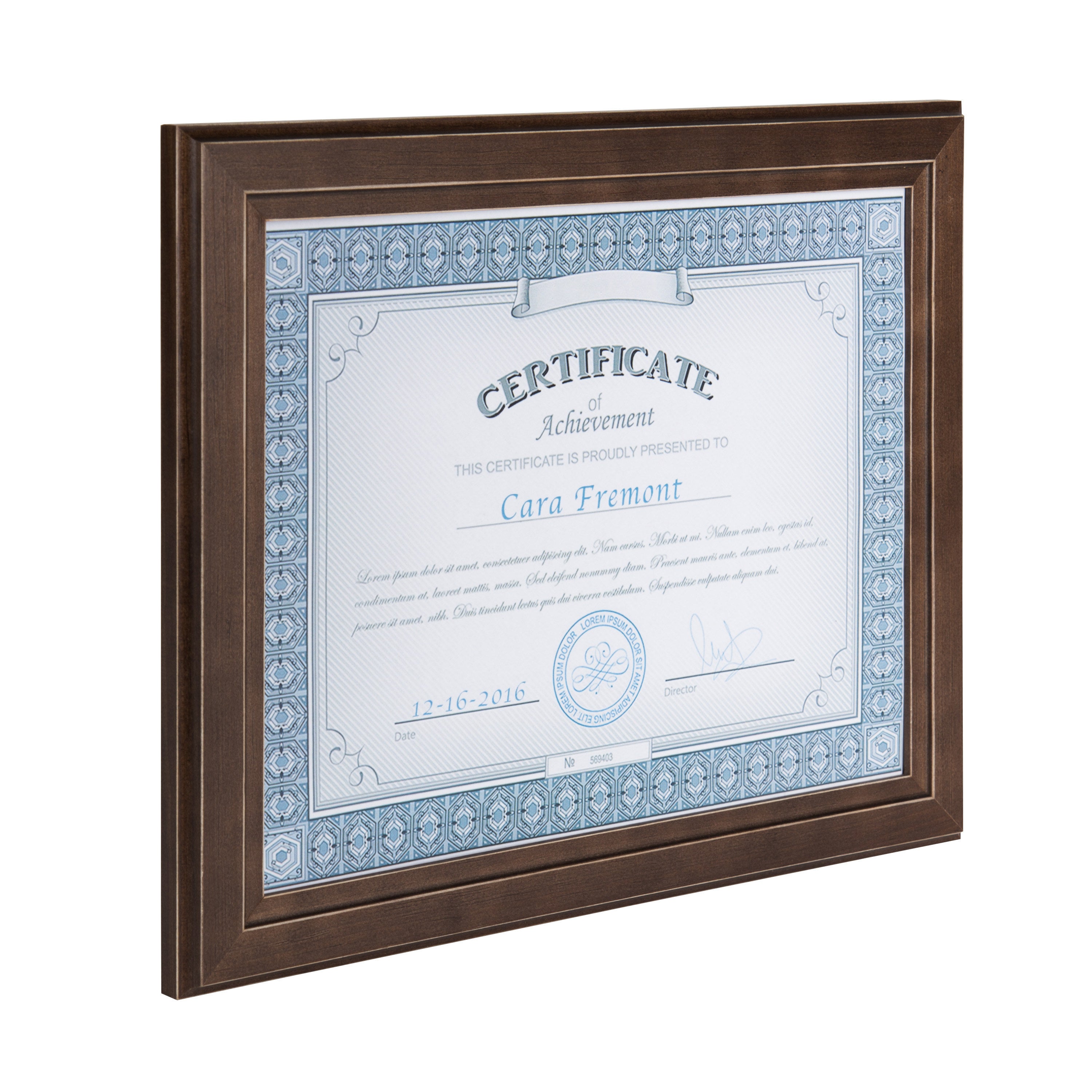 Document Frame Distressed Brown 8.5x11 3