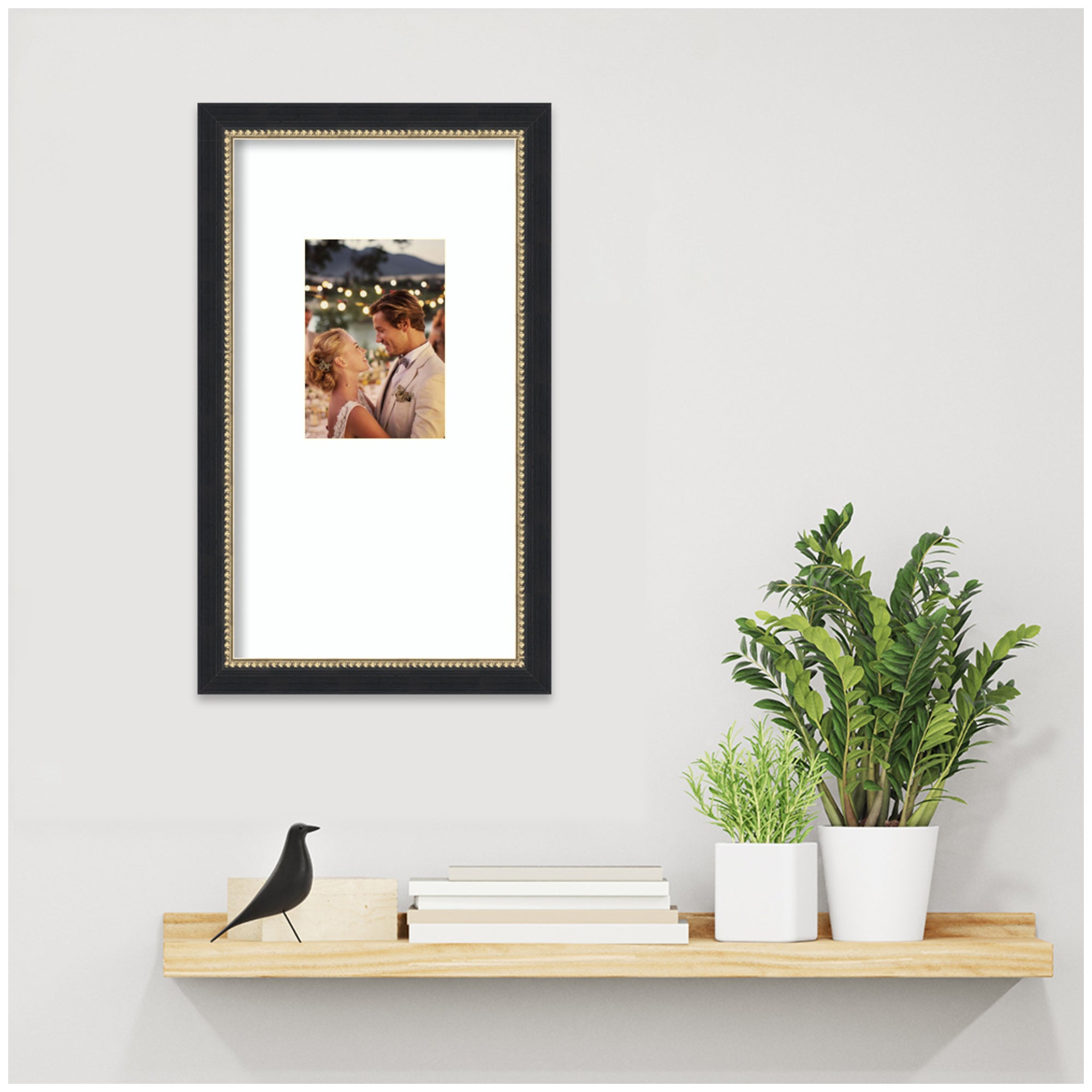 Wall Frame Belmont Black 10x18 matted to 5x7 5