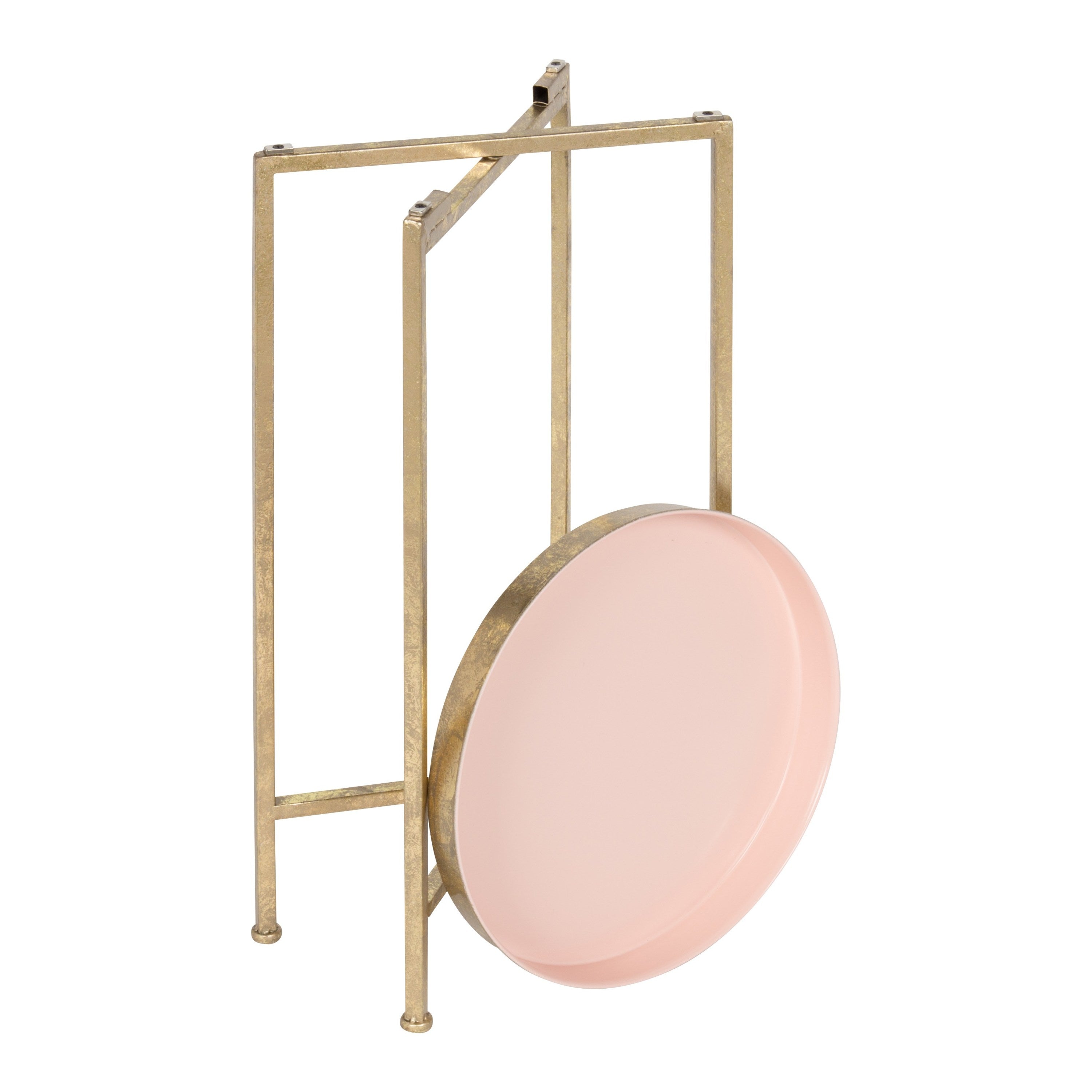 Tea Table Gold Pink 14x14x26 4