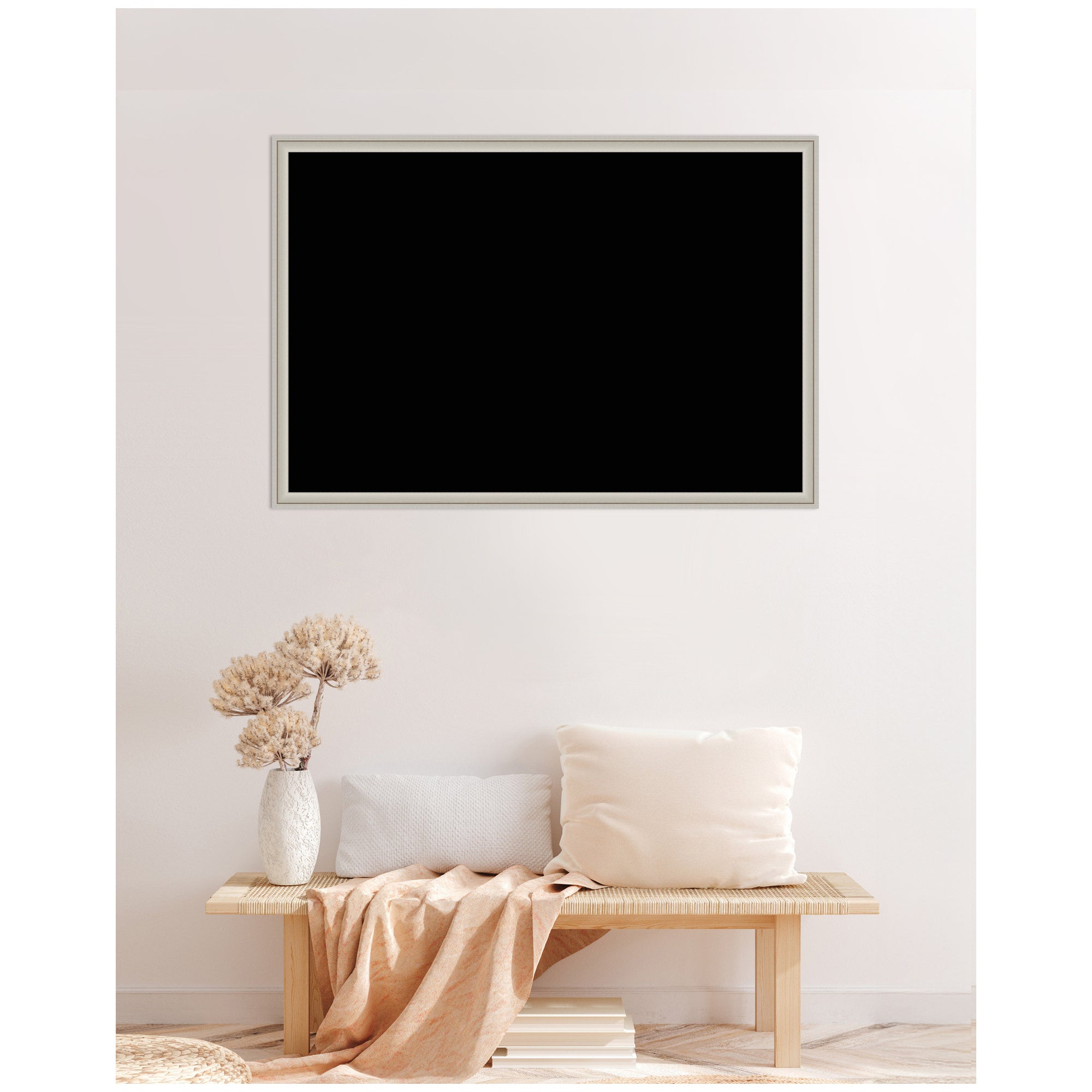 Framed Fabric Pinboard Black Wall Organization