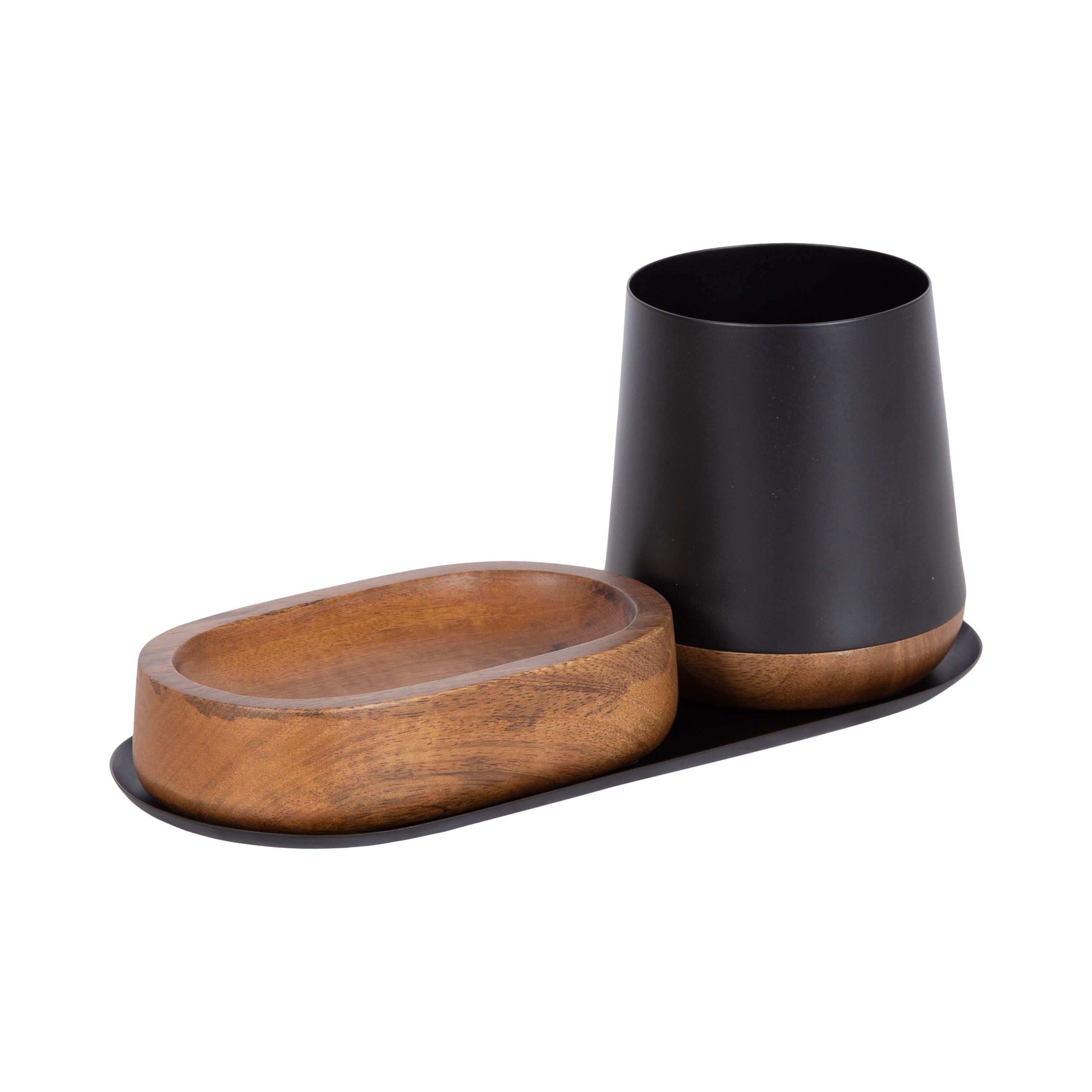 Trinket Storage Black Walnut Brown 3 Piece 1