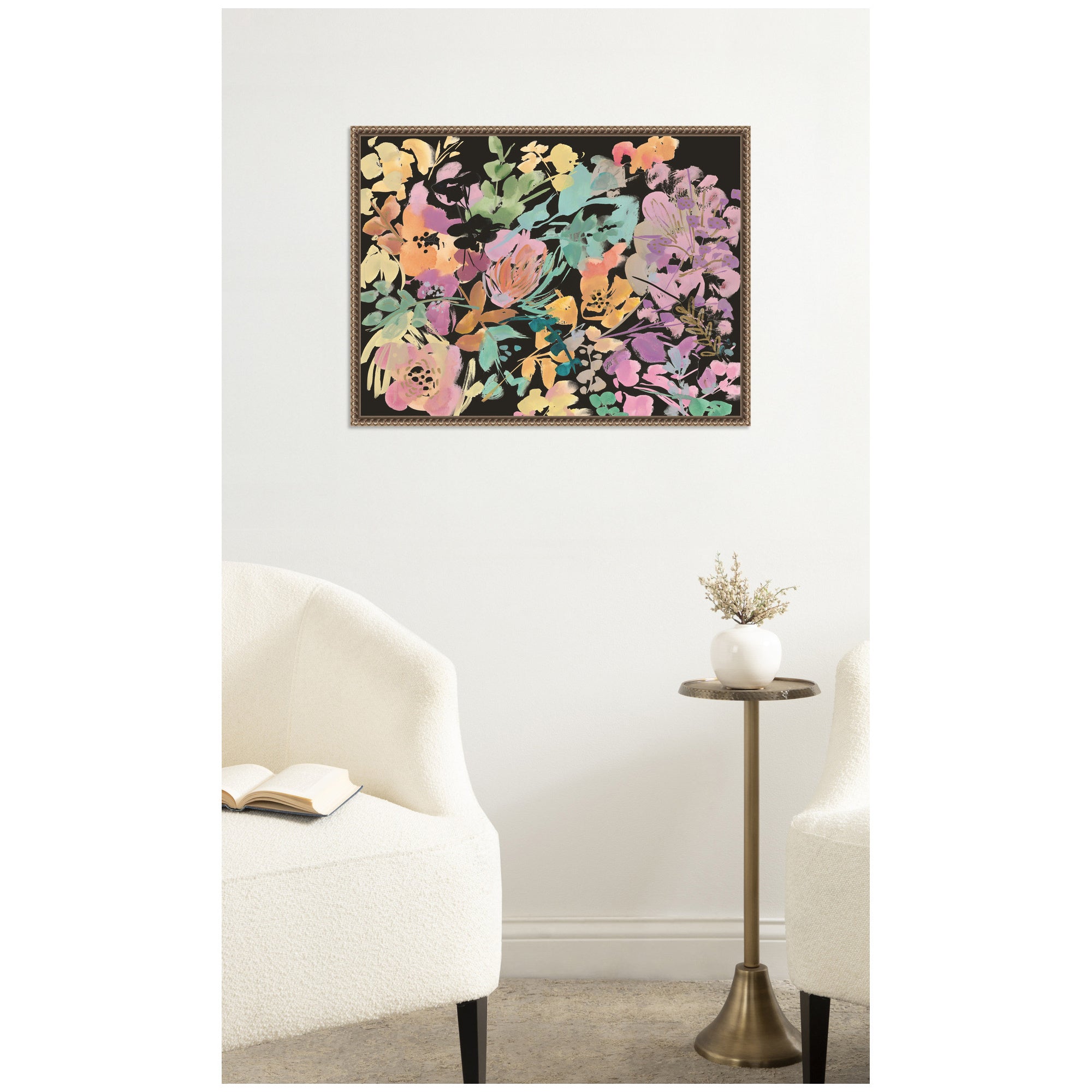 Framed Canvas 24x18 Sylvie Beaded Dark Gold 6