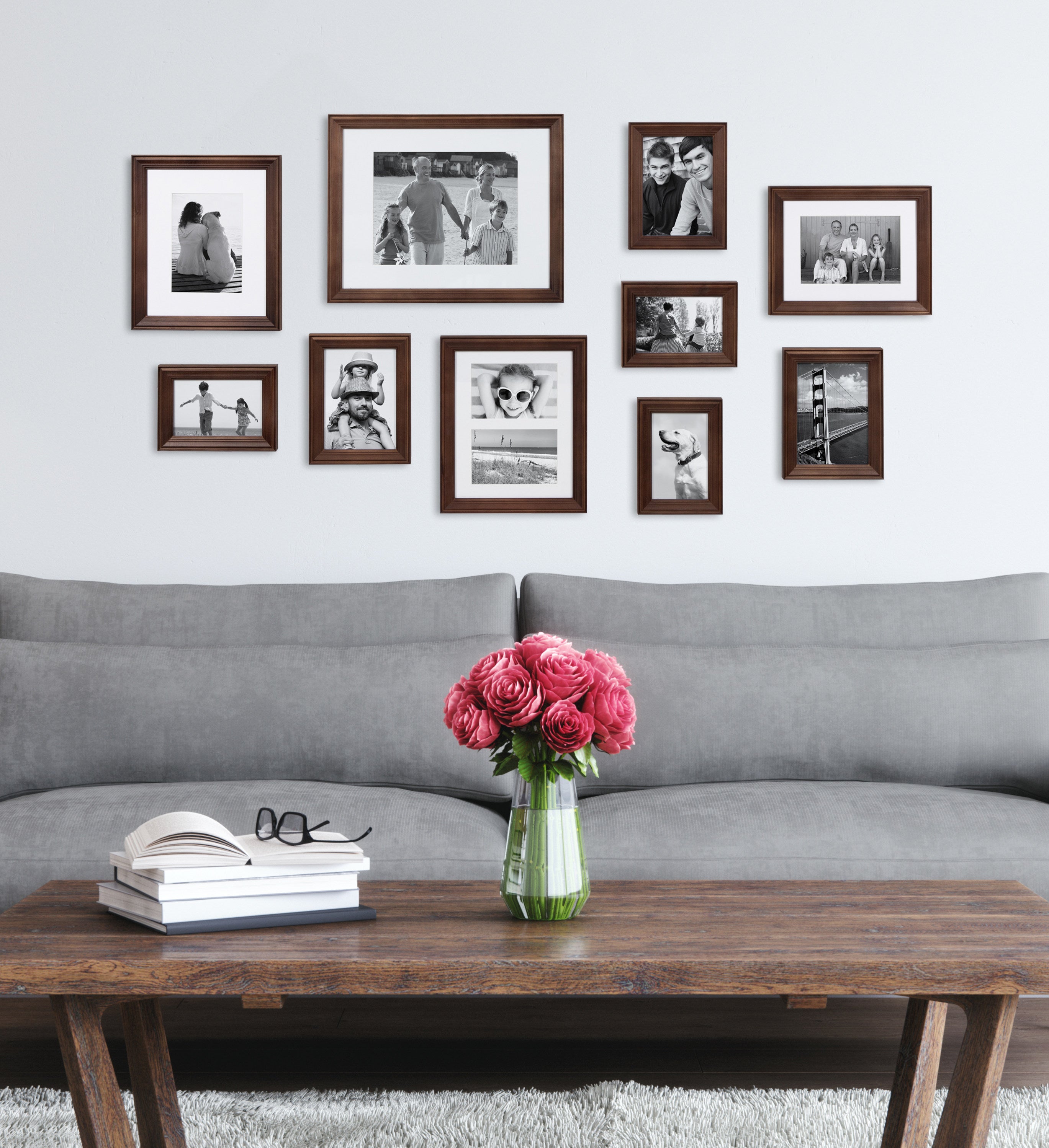 Frame Box Set Dark Brown 10 Piece 7