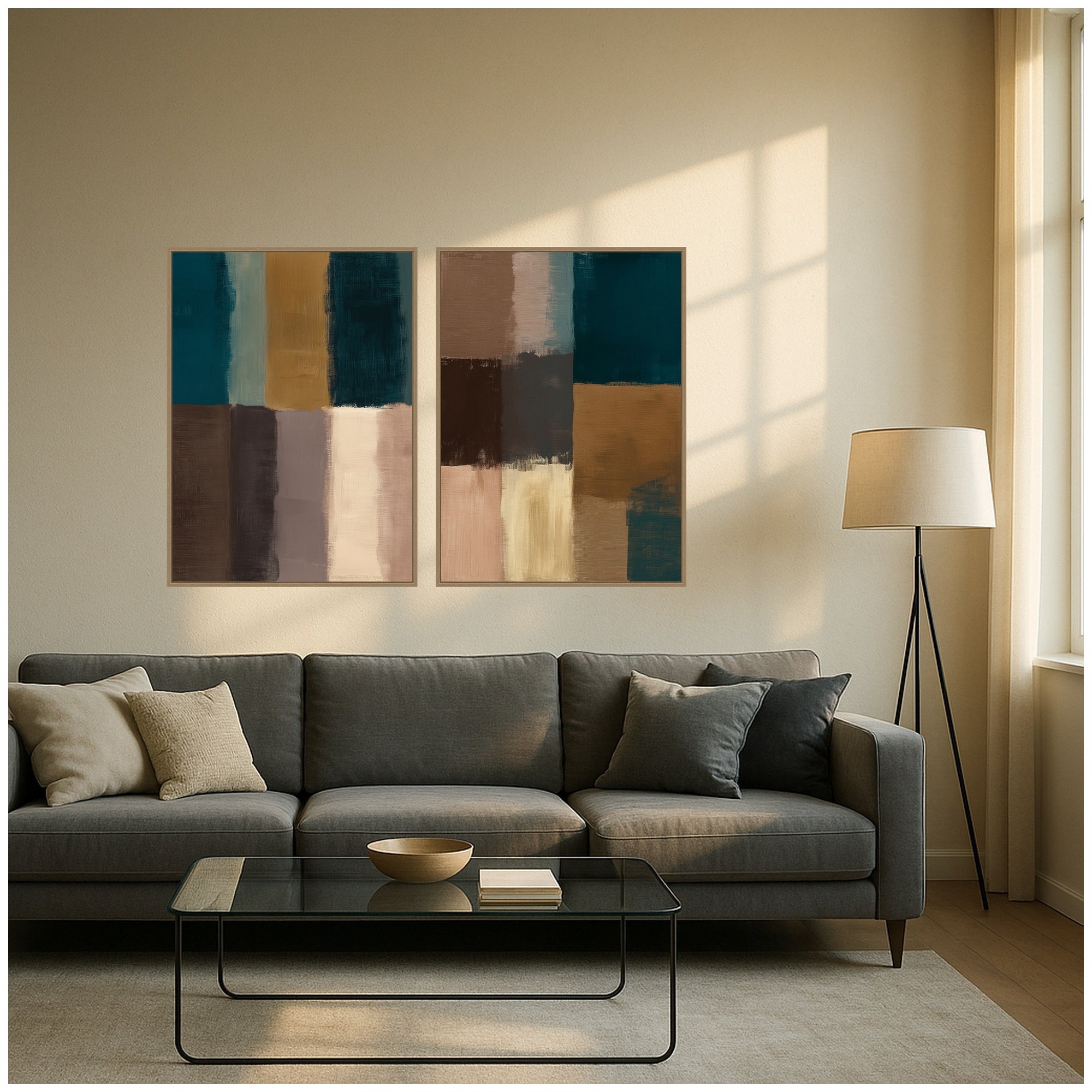 Art Set 2 Piece Set 28x38 Sylvie Dark Gold 7