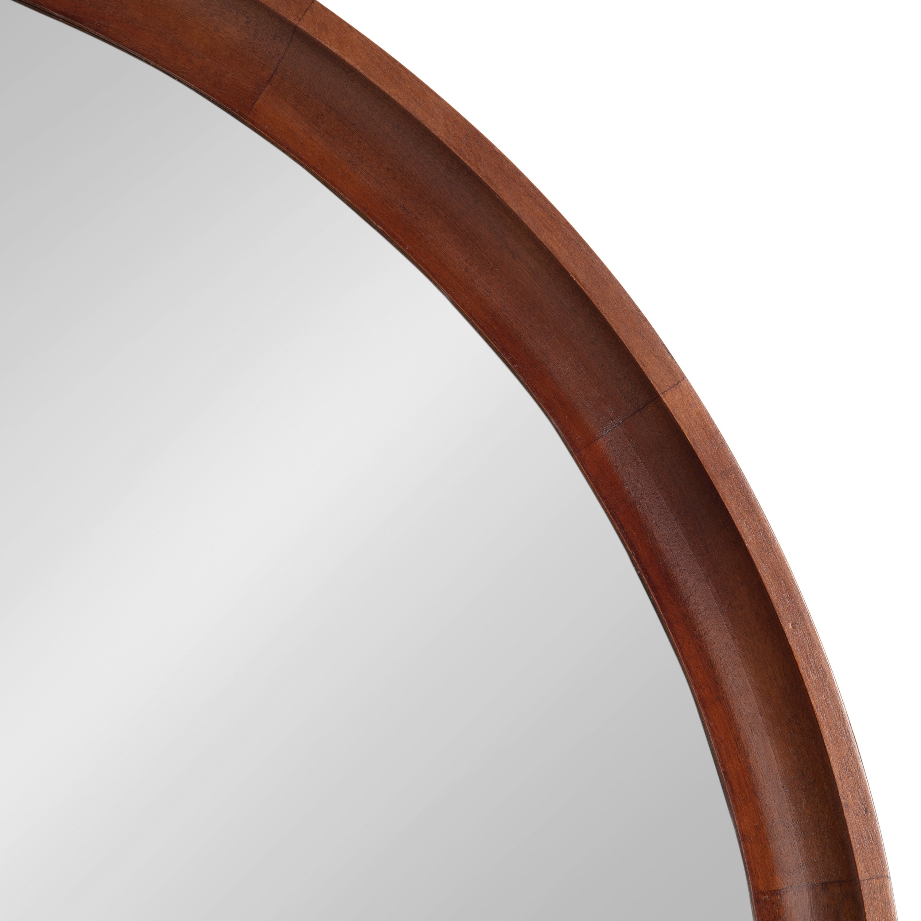 Round Mirror Dark Brown 30" Diameter 3