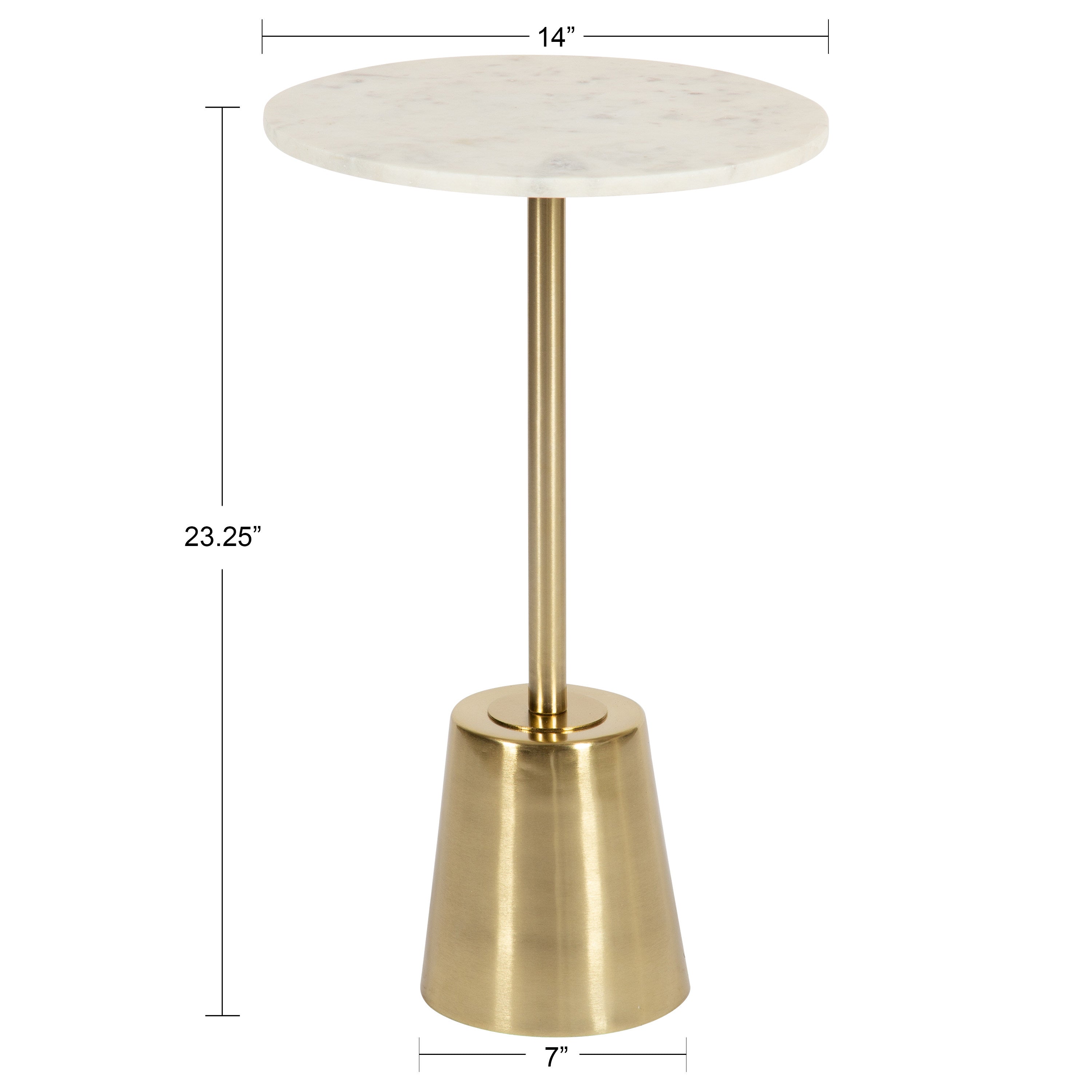 Side Table White Gold 14x14x24 2