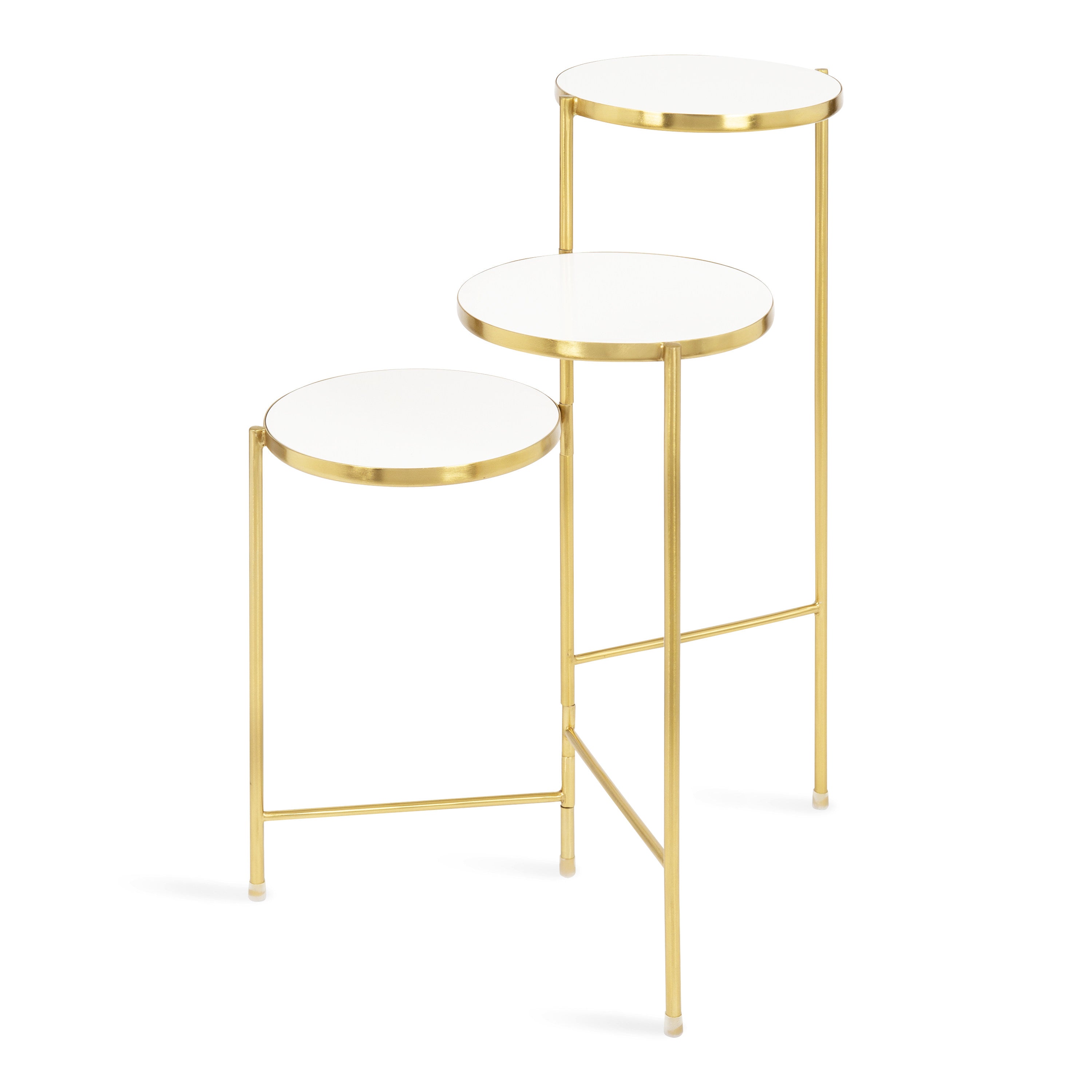 Plant Stand White Gold 10x10x30 2