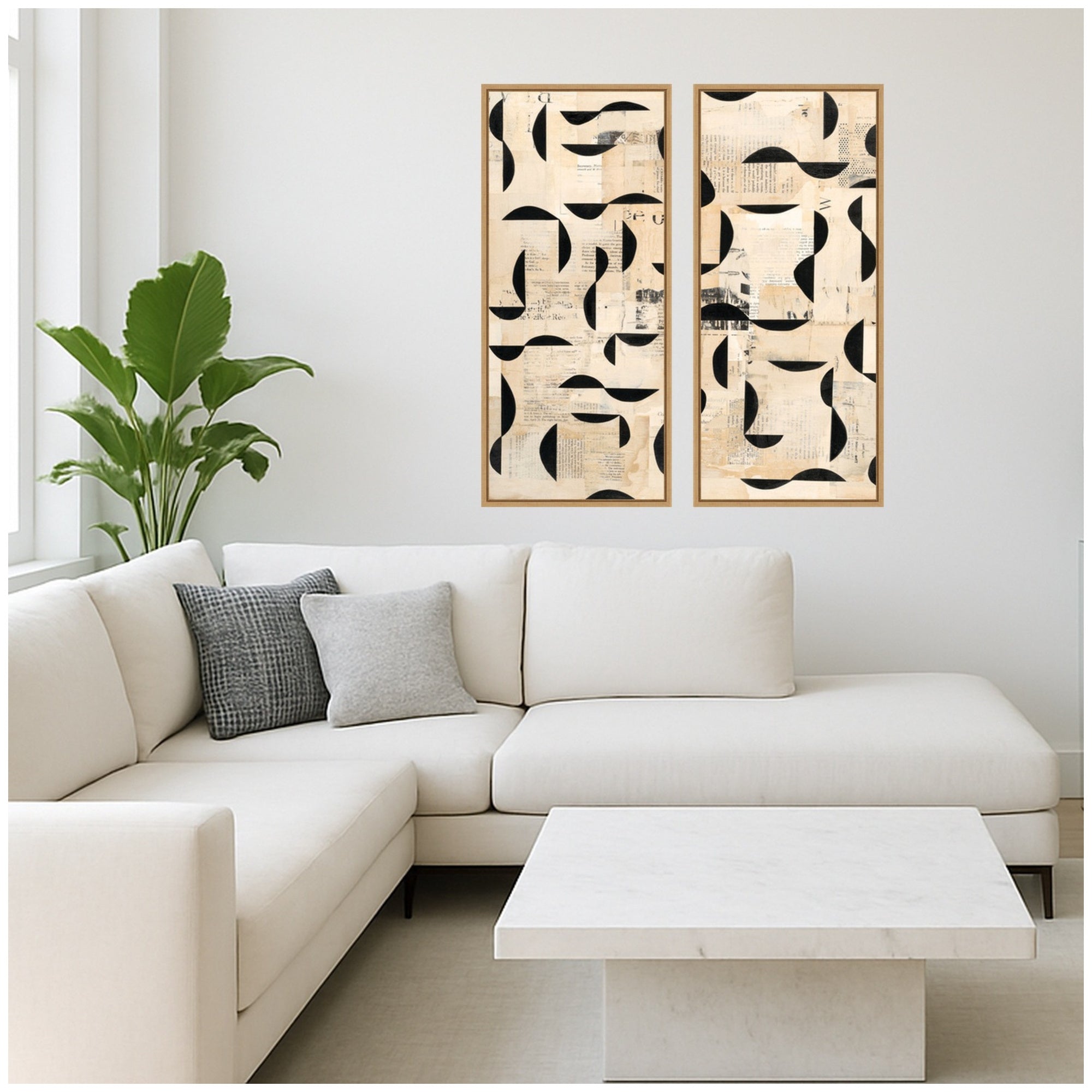 Half Moon Bay Panel 2 Piece Framed Canvas Wall Art Set by Felicia Dadak