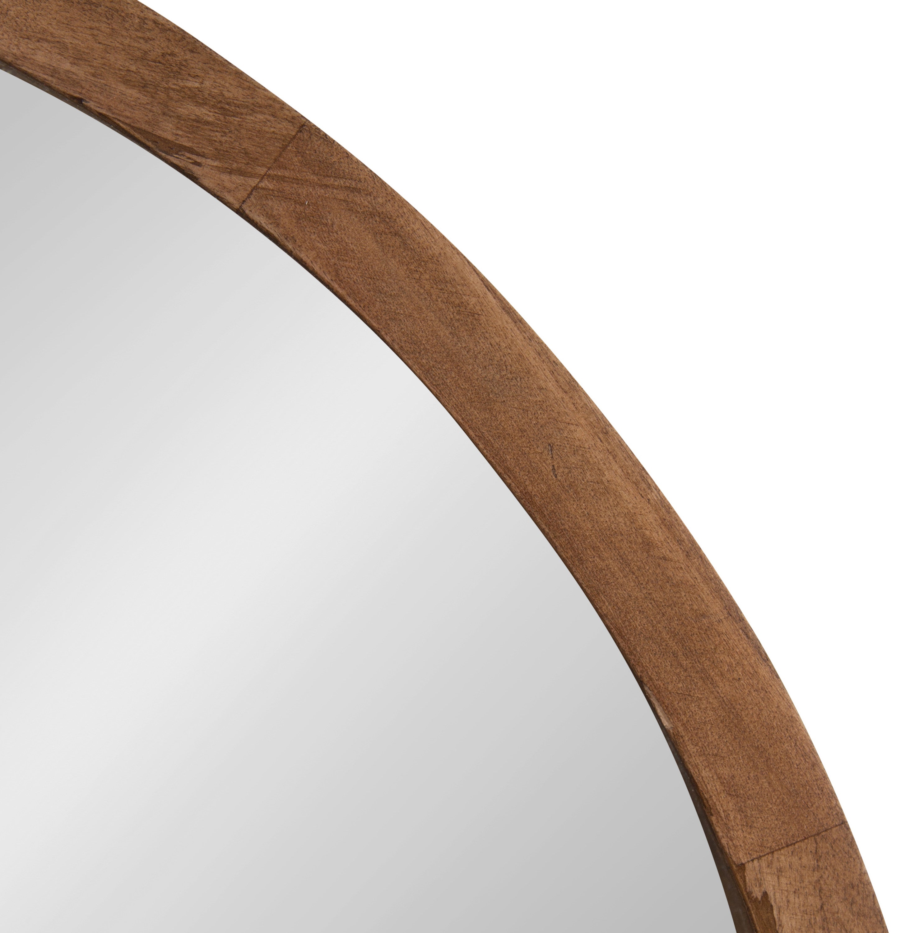 Round Mirror Rustic Brown 22" Diameter 3