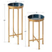 Nesting Table Navy Blue Gold 2 Piece 2
