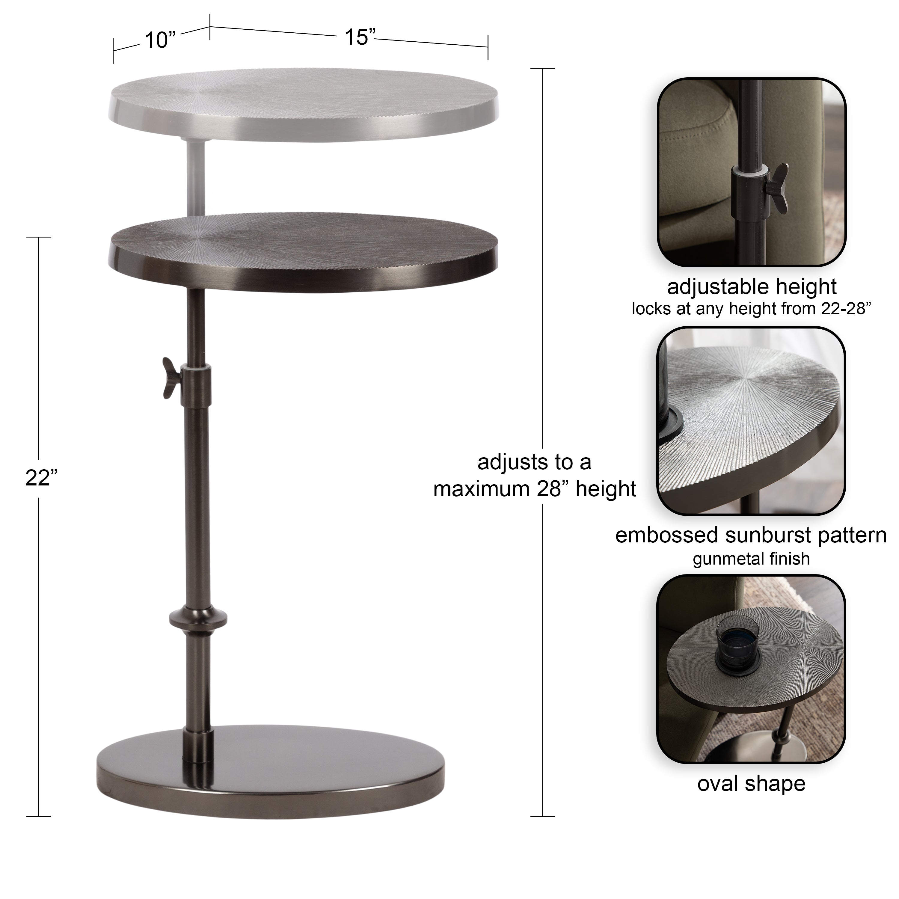 C Table Pewter 15x10x28 2