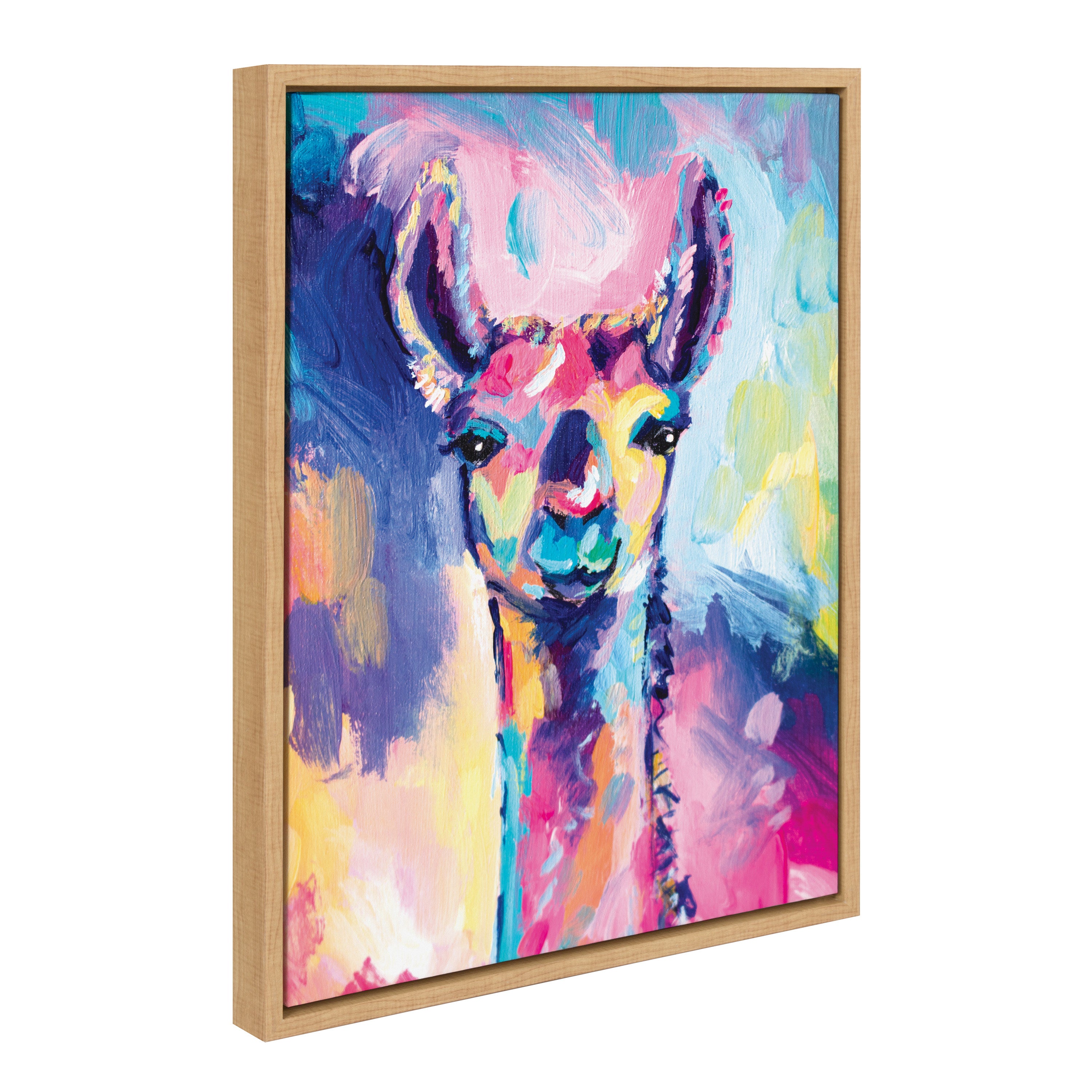 Sylvie Lolly The Llama Framed Canvas by Rachel Christopoulos