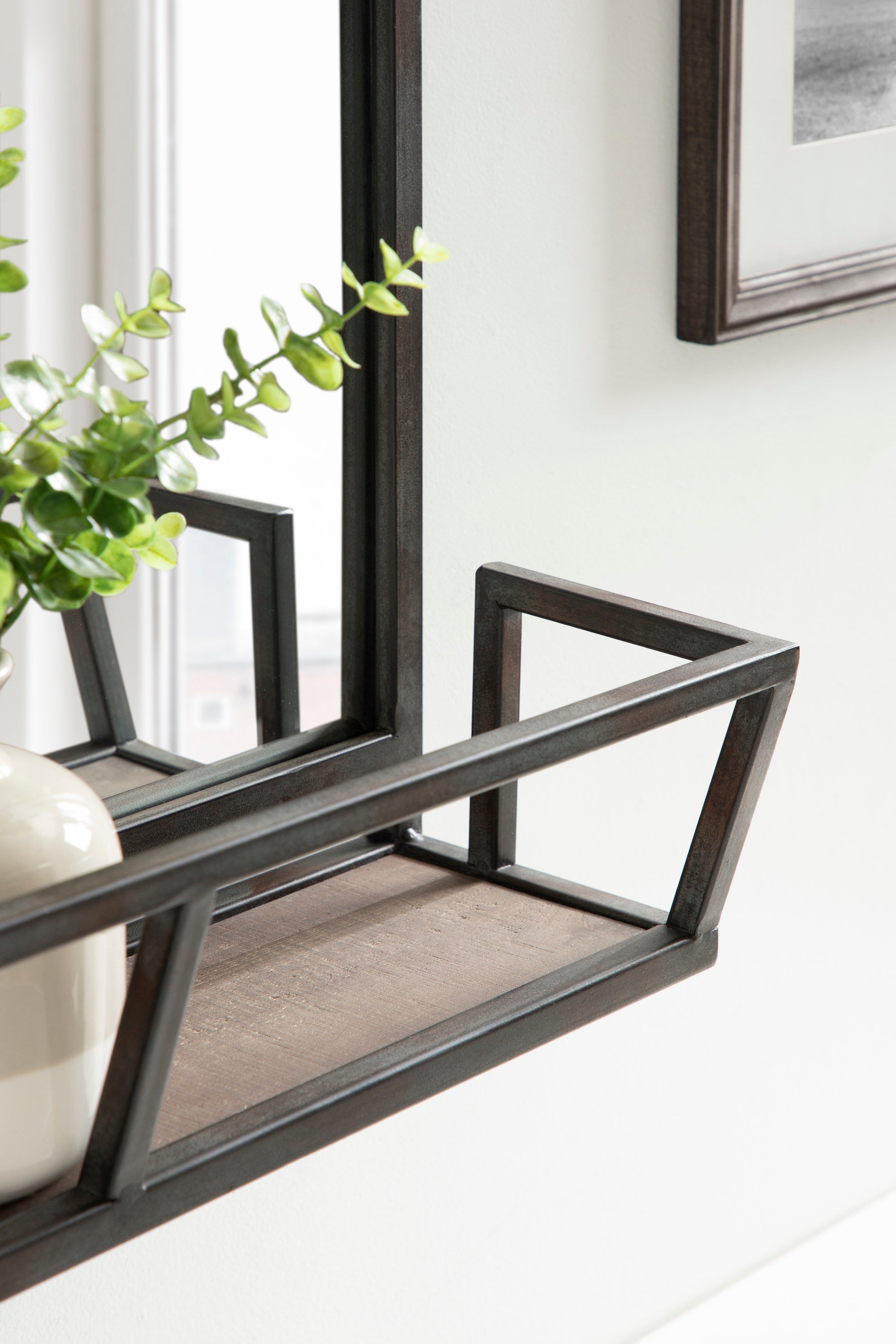 Jackson Metal Framed Mirror with Shelf