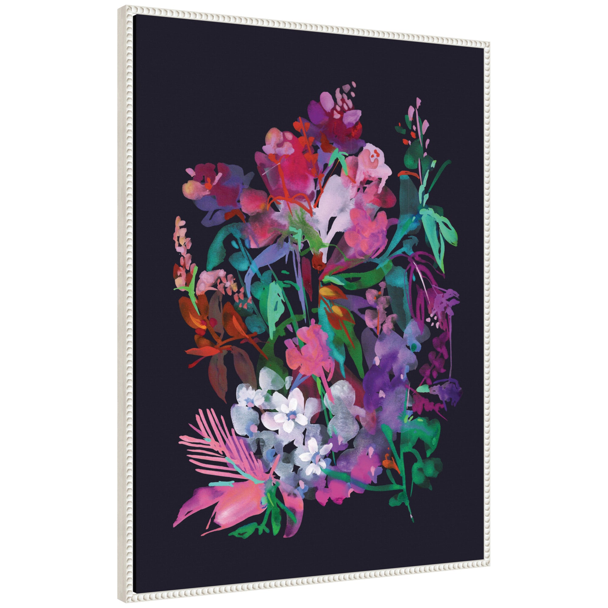 Framed Canvas 28x38 Sylvie Beaded White 1