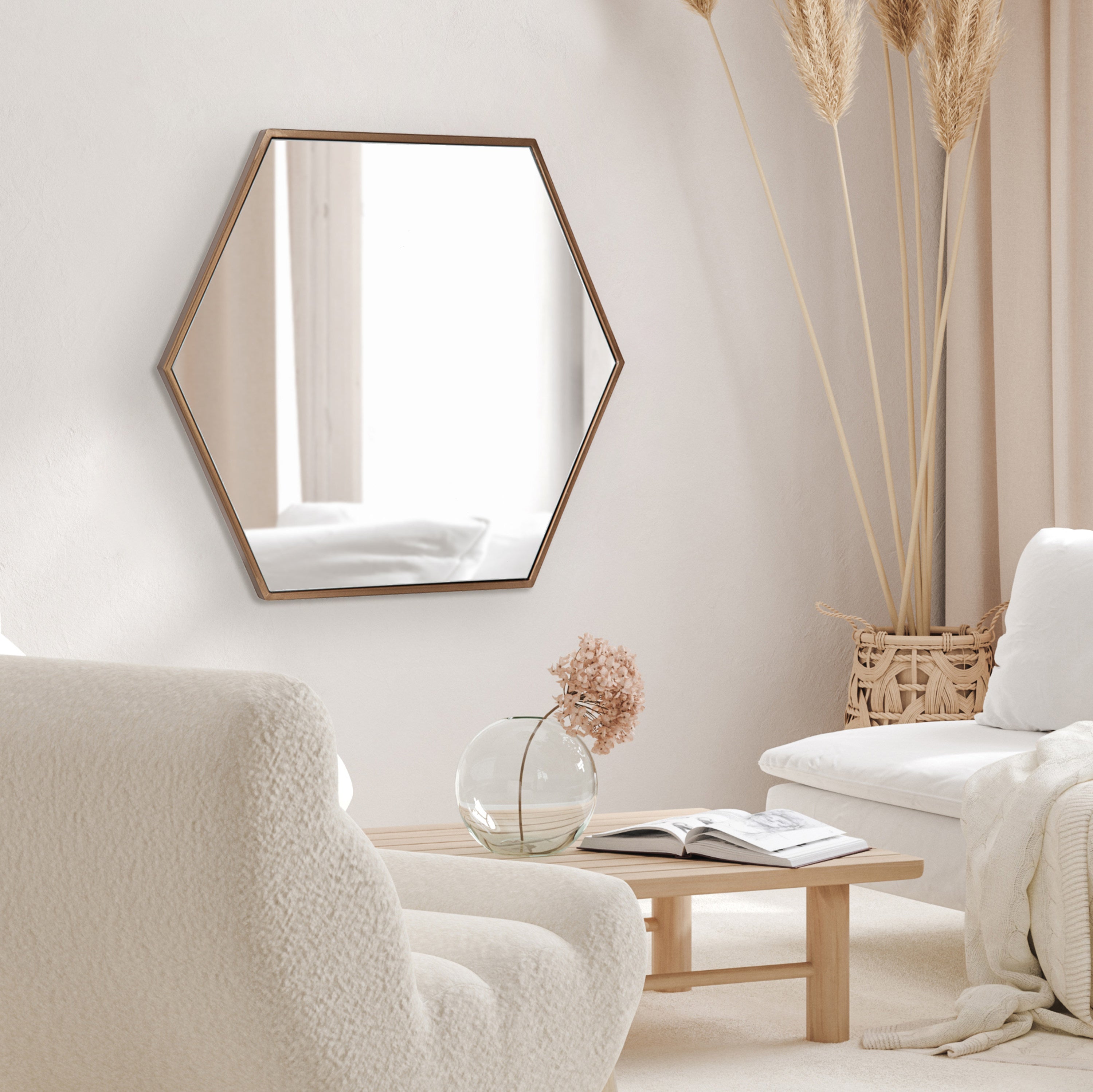 McNeer Hexagon Metal Wall Mirror