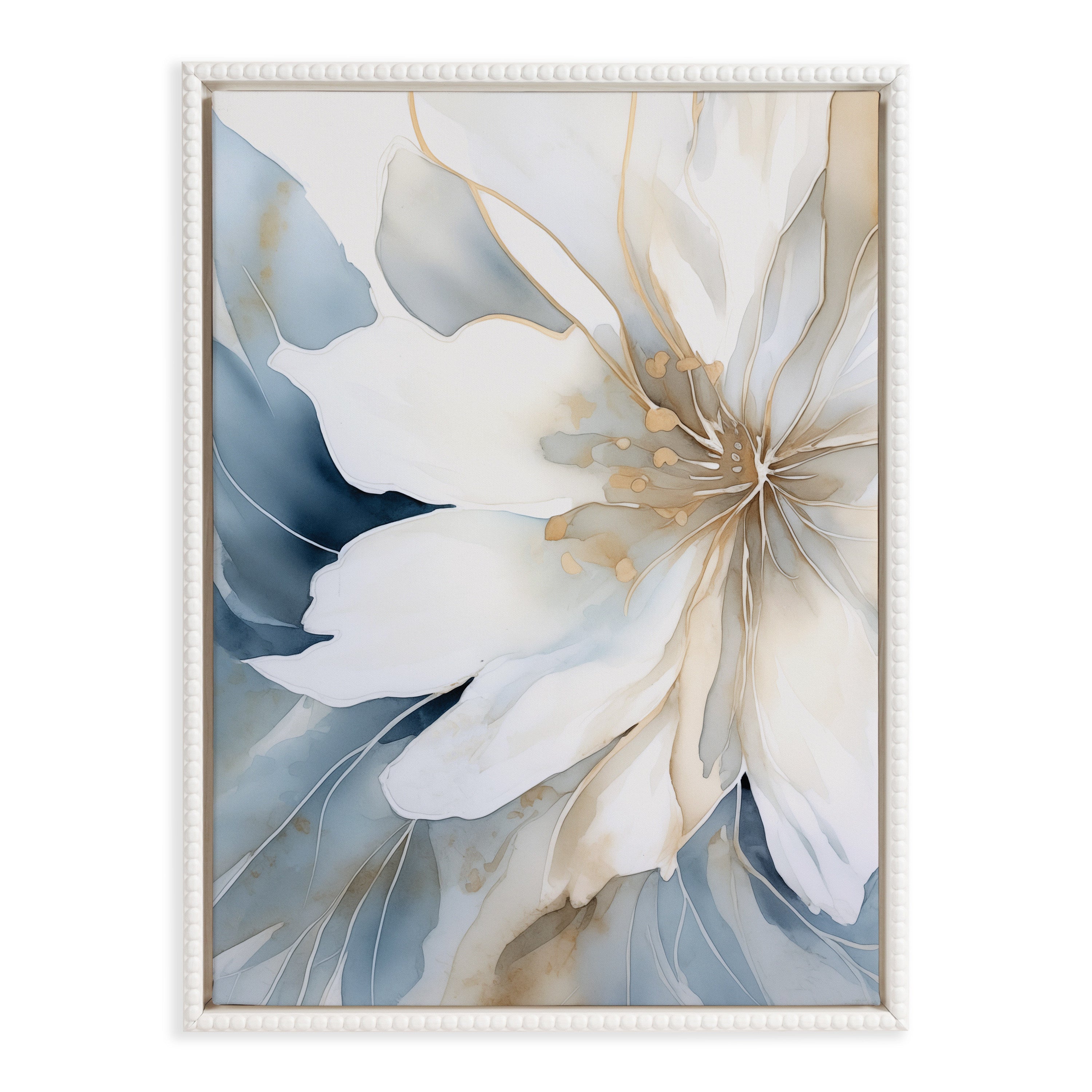 Framed Canvas 18x24 Sylvie Beaded White 2