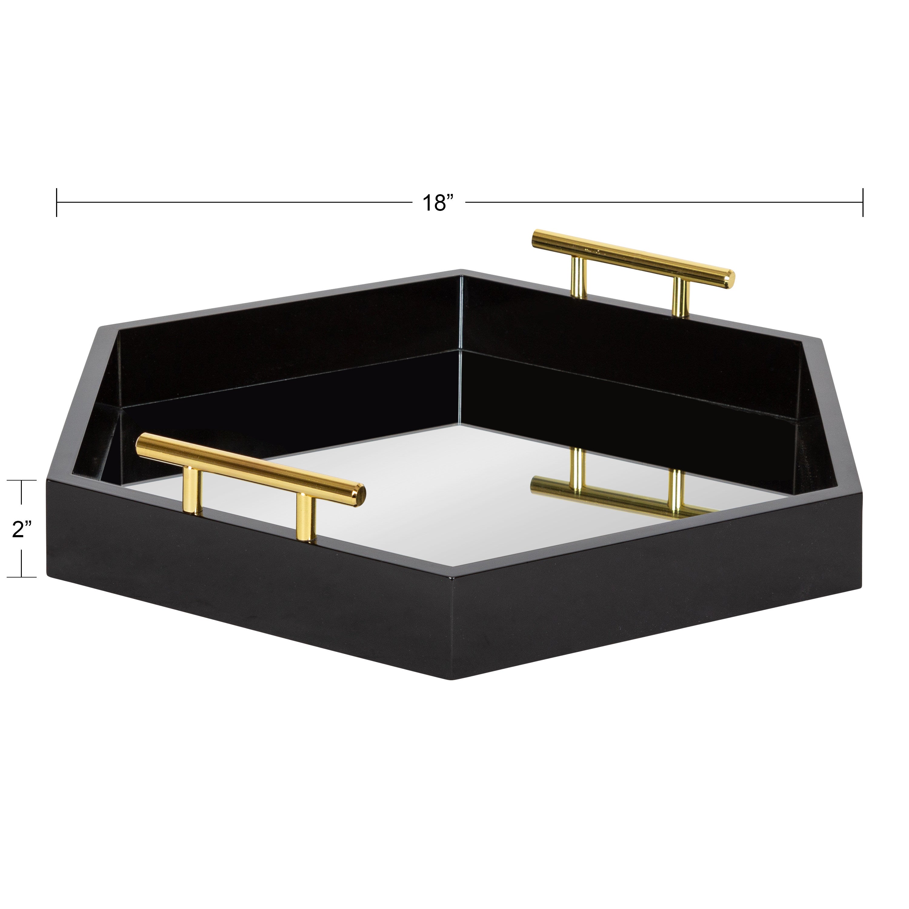 Single Tray Black Mirror 18x18 2
